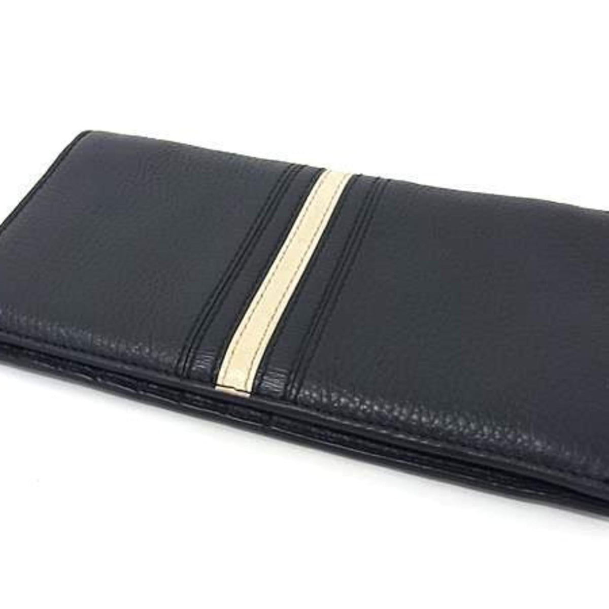 Bally Navy Leather Long Wallet (Bi-Fold) (Pre-Owned)