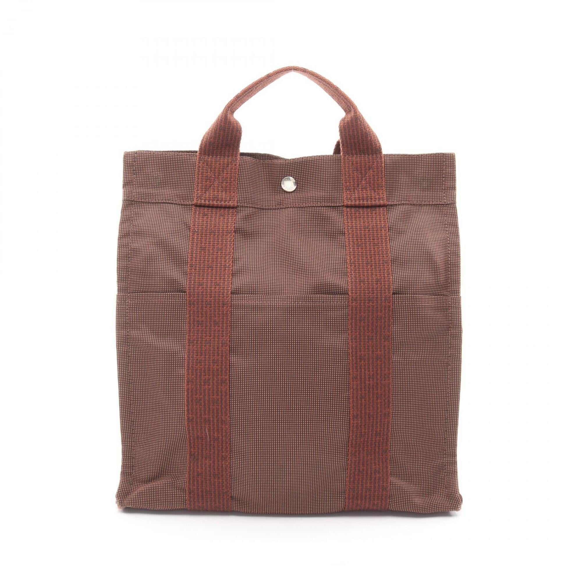 Hermes Brown Nylon Canvas Backpack (Pre-Owned)