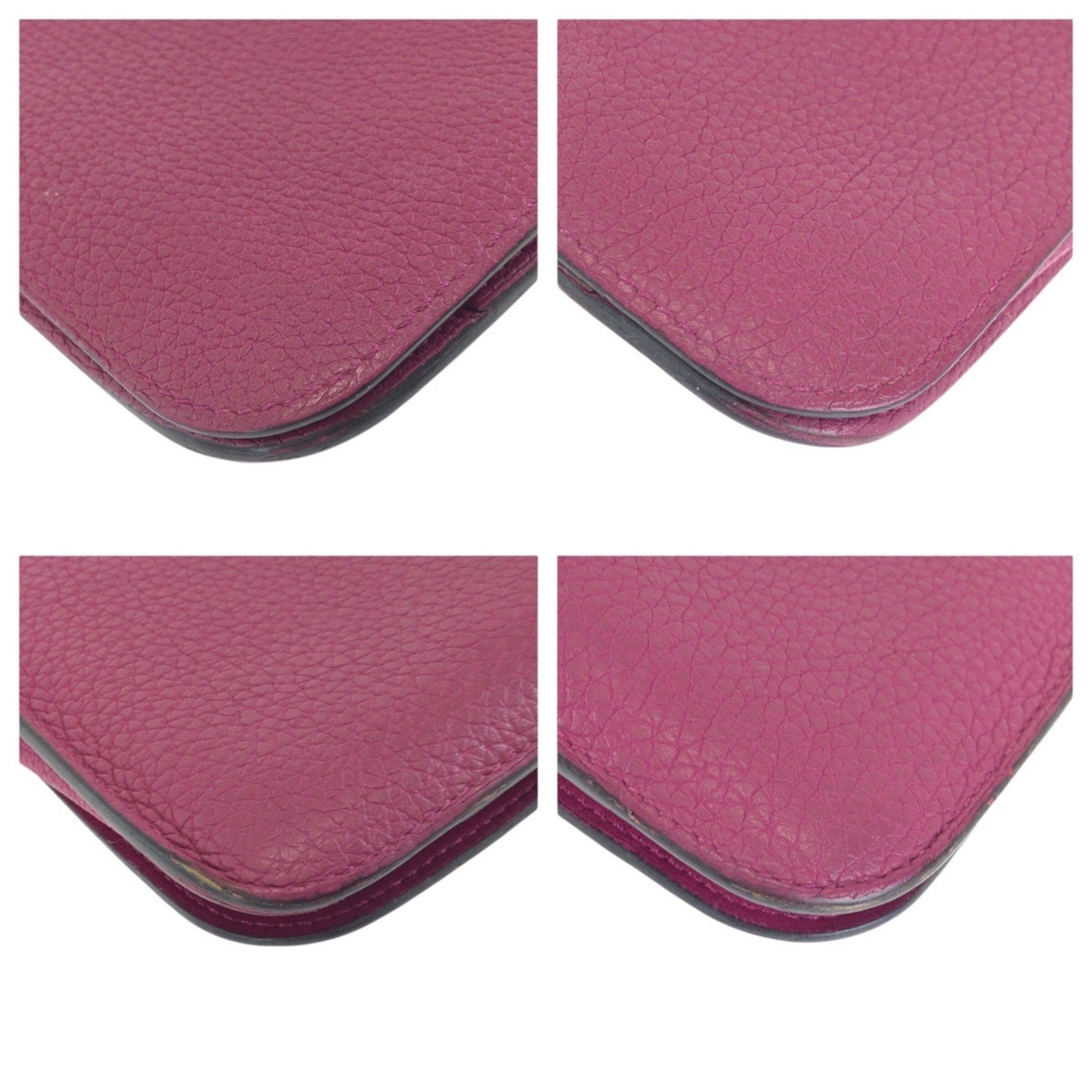 Hermes Pink Rose Purple Togo Leather Long Wallet (Bi-Fold) (Pre-Owned)
