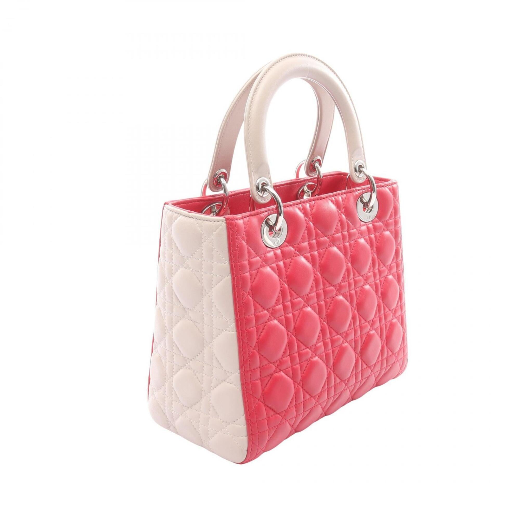 Christian Dior Gray Pink Leather Handbag (Pre-Owned)
