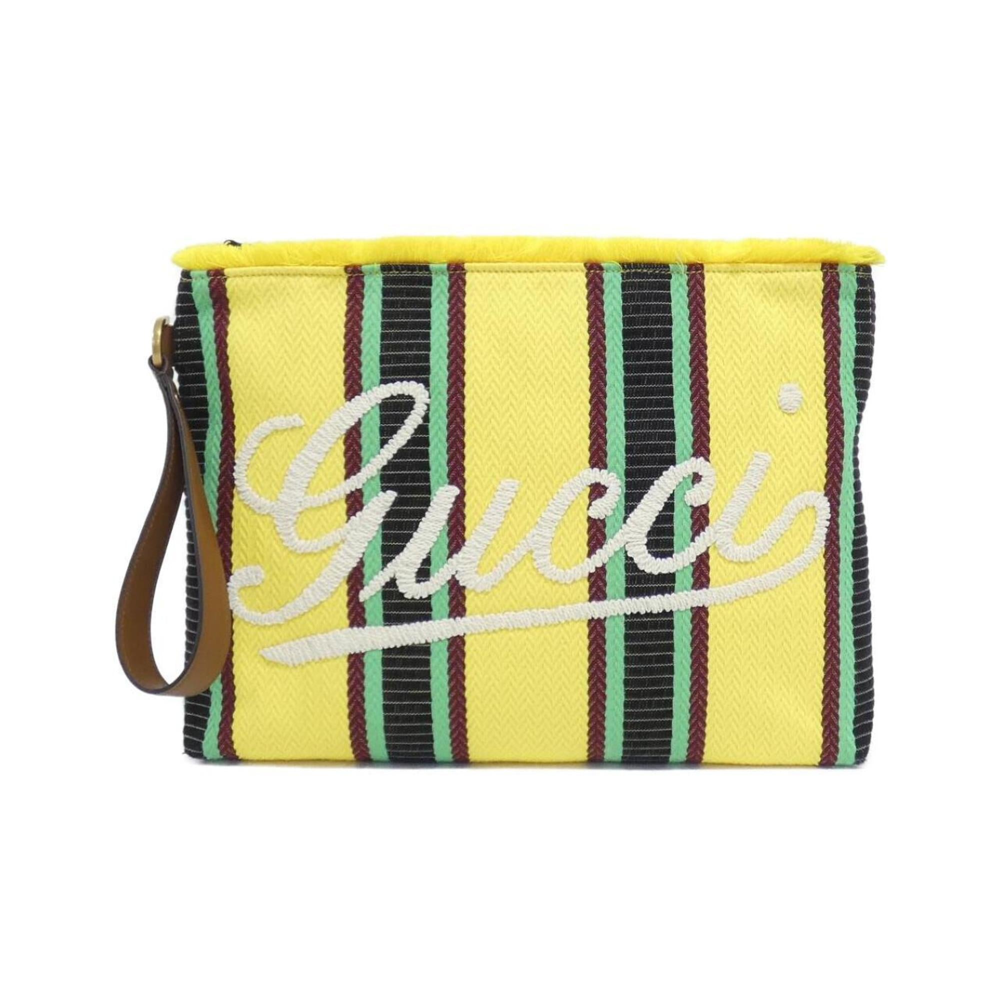 Gucci Multi-Color Yellow Canvas Handbag (Pre-Owned)