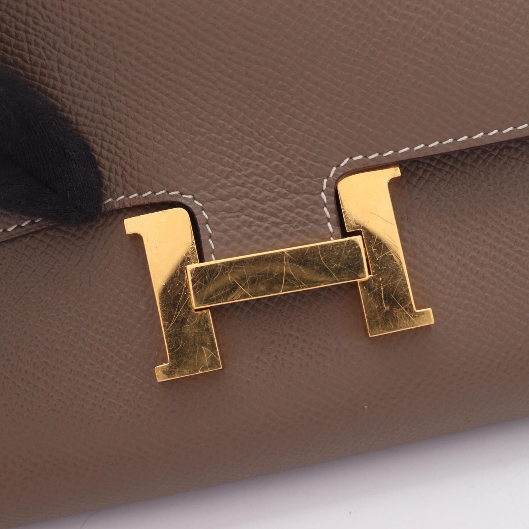 Hermes Etoupe Gray Gray Epsom Leather Shoulder Bag (Pre-Owned)