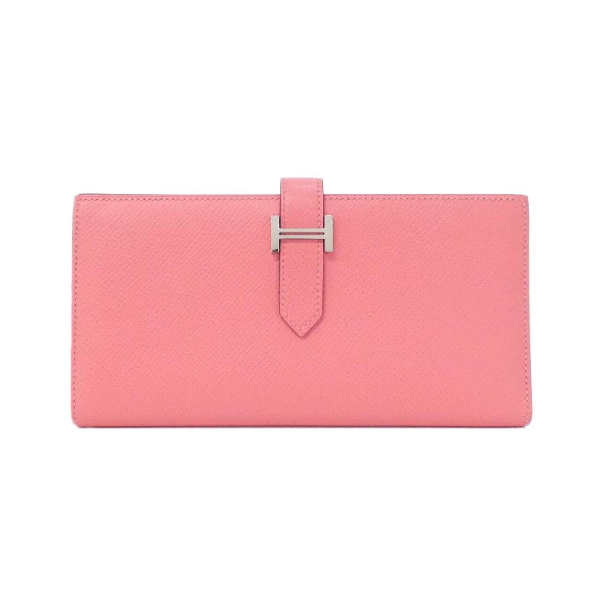 Hermes Rose Azalee Epsom Leather Long Wallet (Bi-Fold) (Pre-Owned)