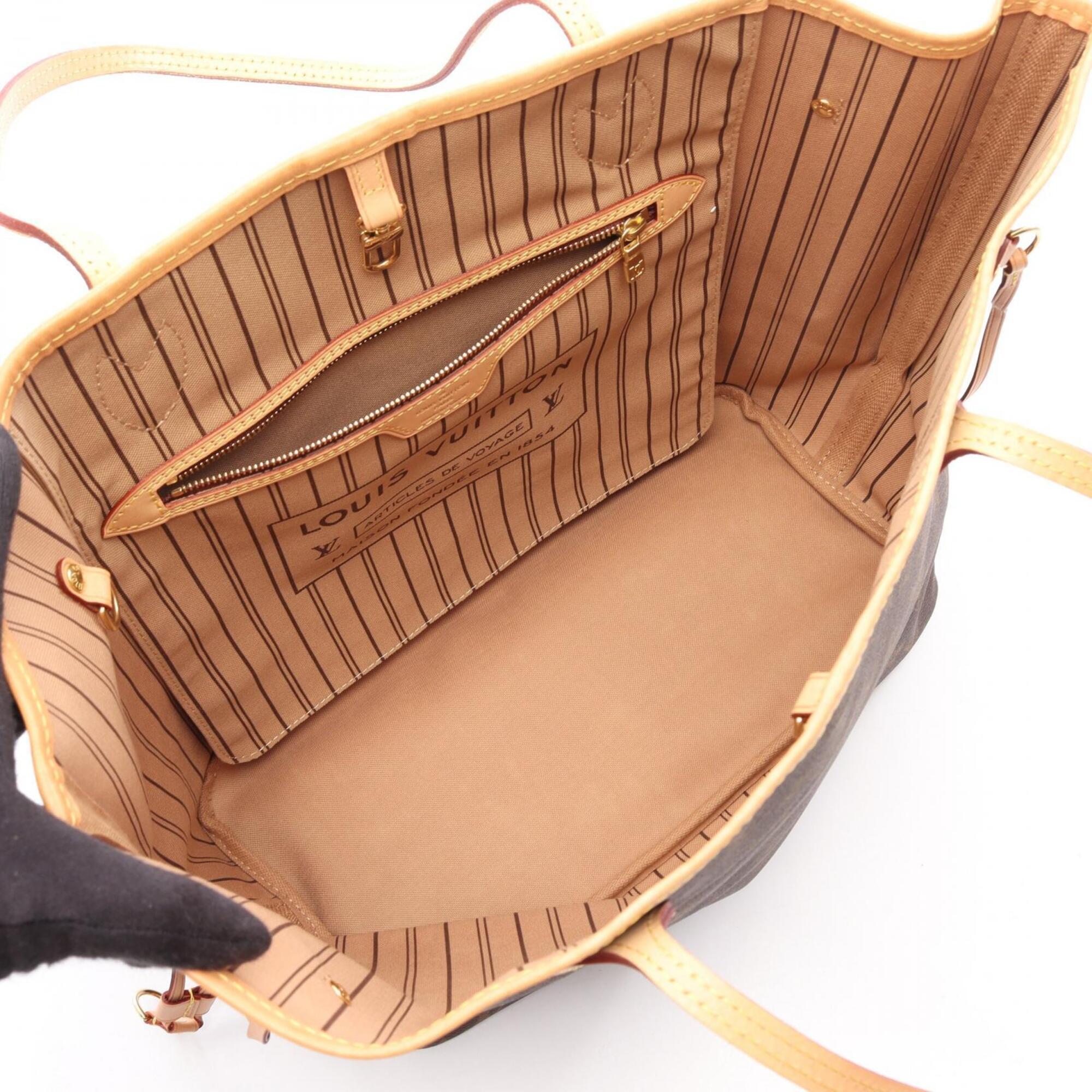 Louis Vuitton Brown Coated Canvas Leather Handbag Tote Bag (Pre-Owned)
