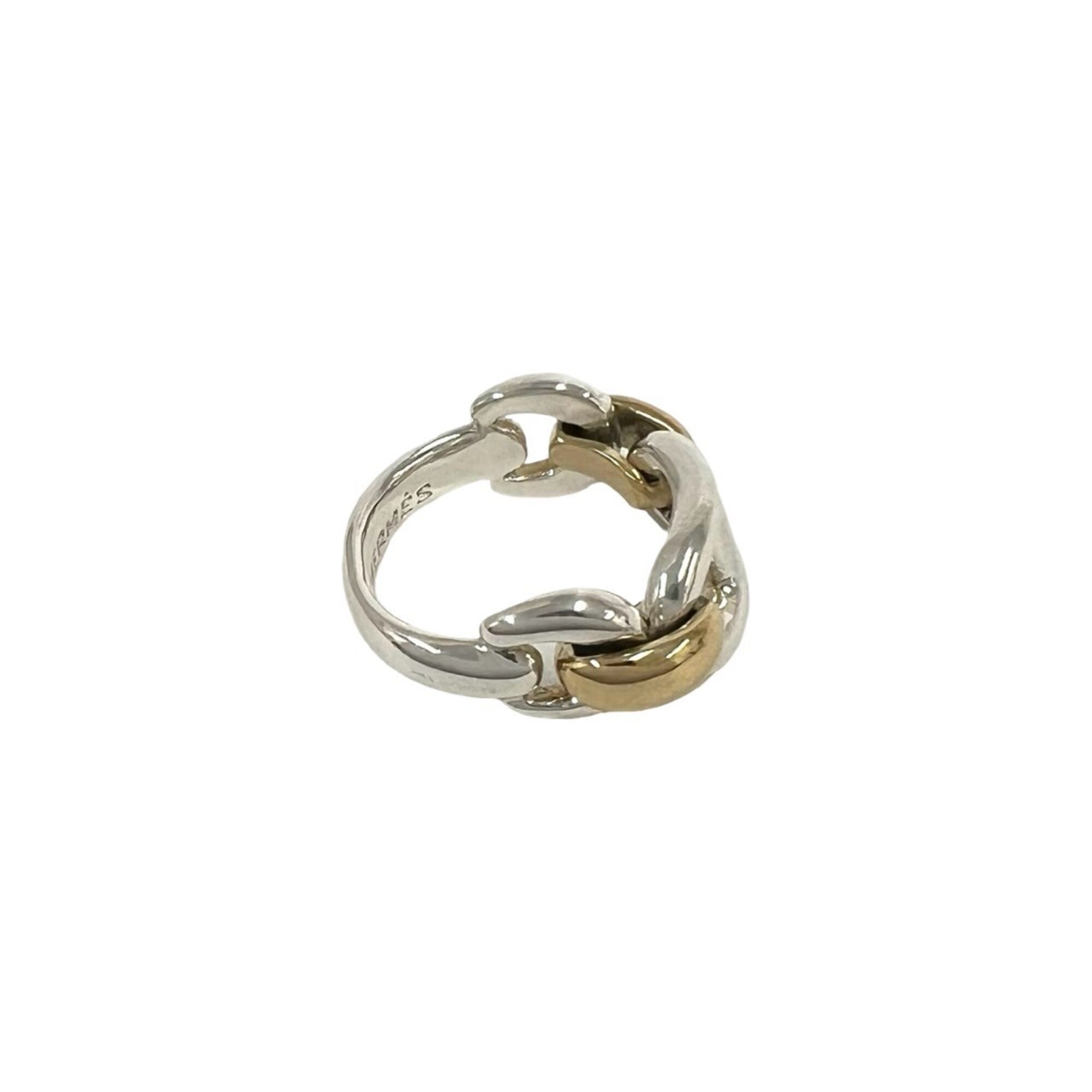 Hermes Gold Silver Yellow Gold (18K) Silver Band Ring (Pre-Owned)