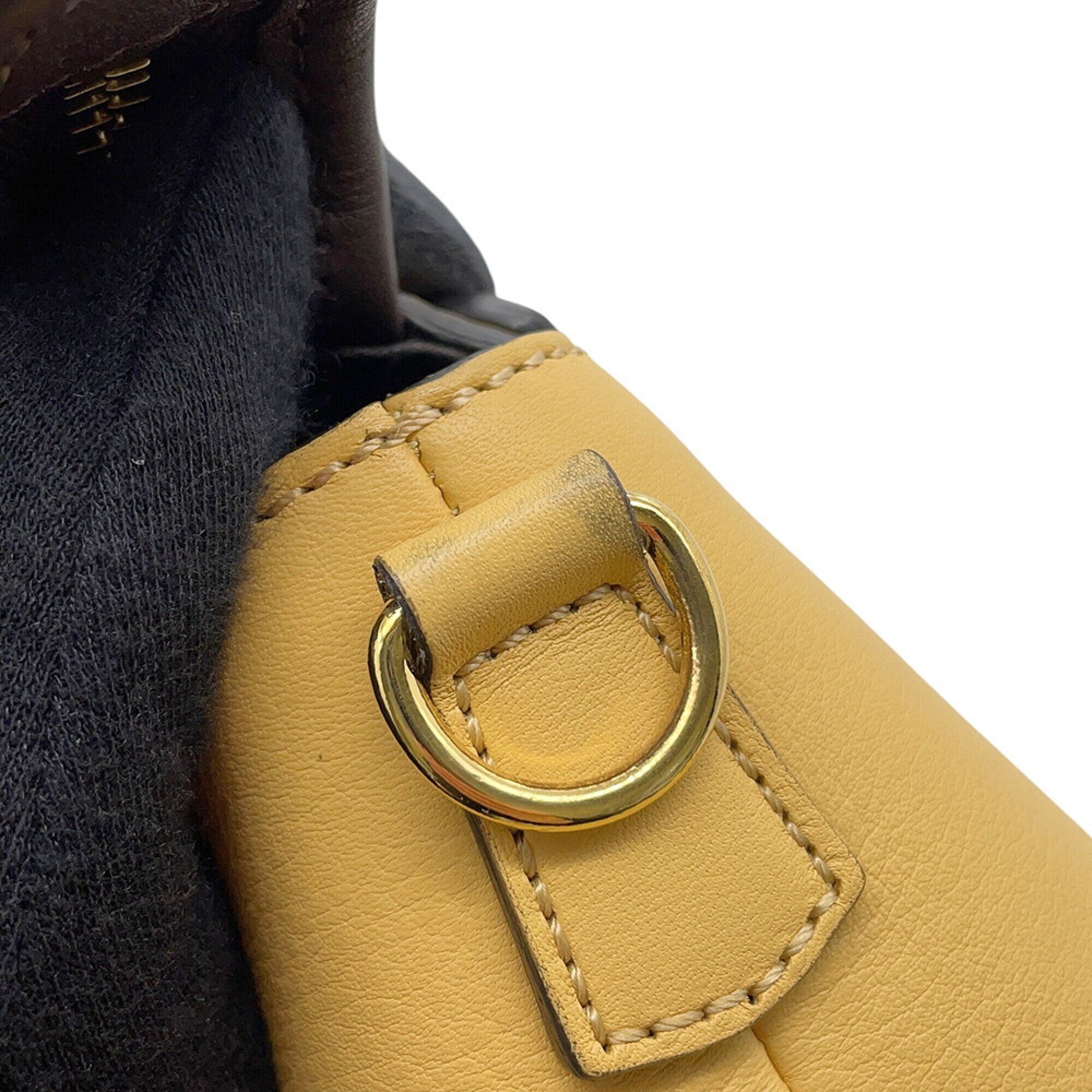 Fendi Brown Yellow Leather Handbag (Pre-Owned)