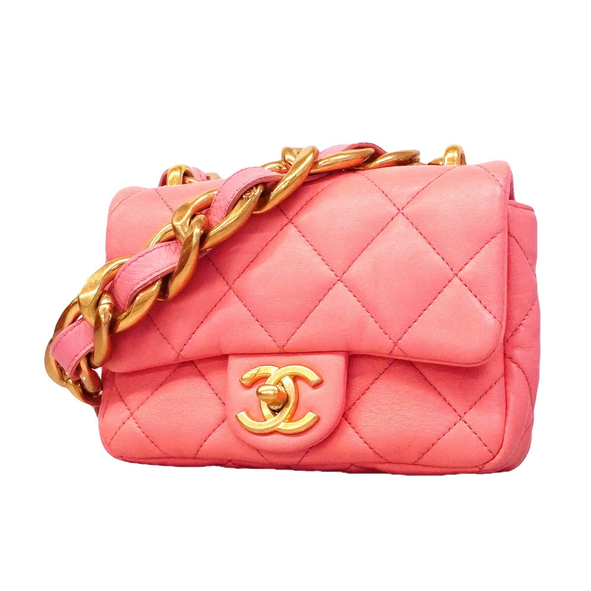 Chanel Pink Leather Shoulder Bag (Pre-Owned)