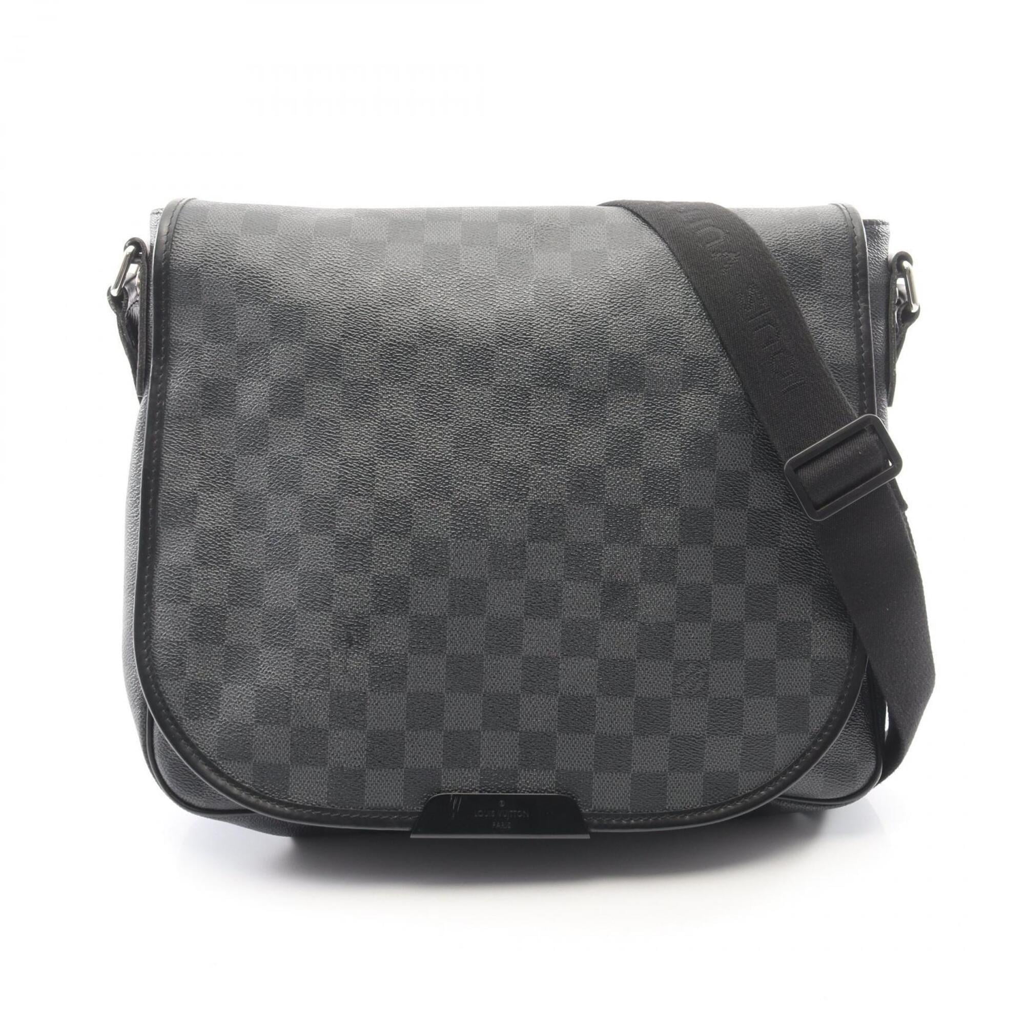 Louis Vuitton Black Coated Canvas Pvc Damier Graphite Leather Handbag Shoulder Bag (Pre-Owned)