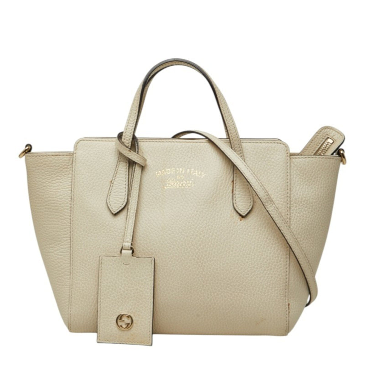 Gucci Ivory Leather Handbag Shoulder Bag (Pre-Owned)