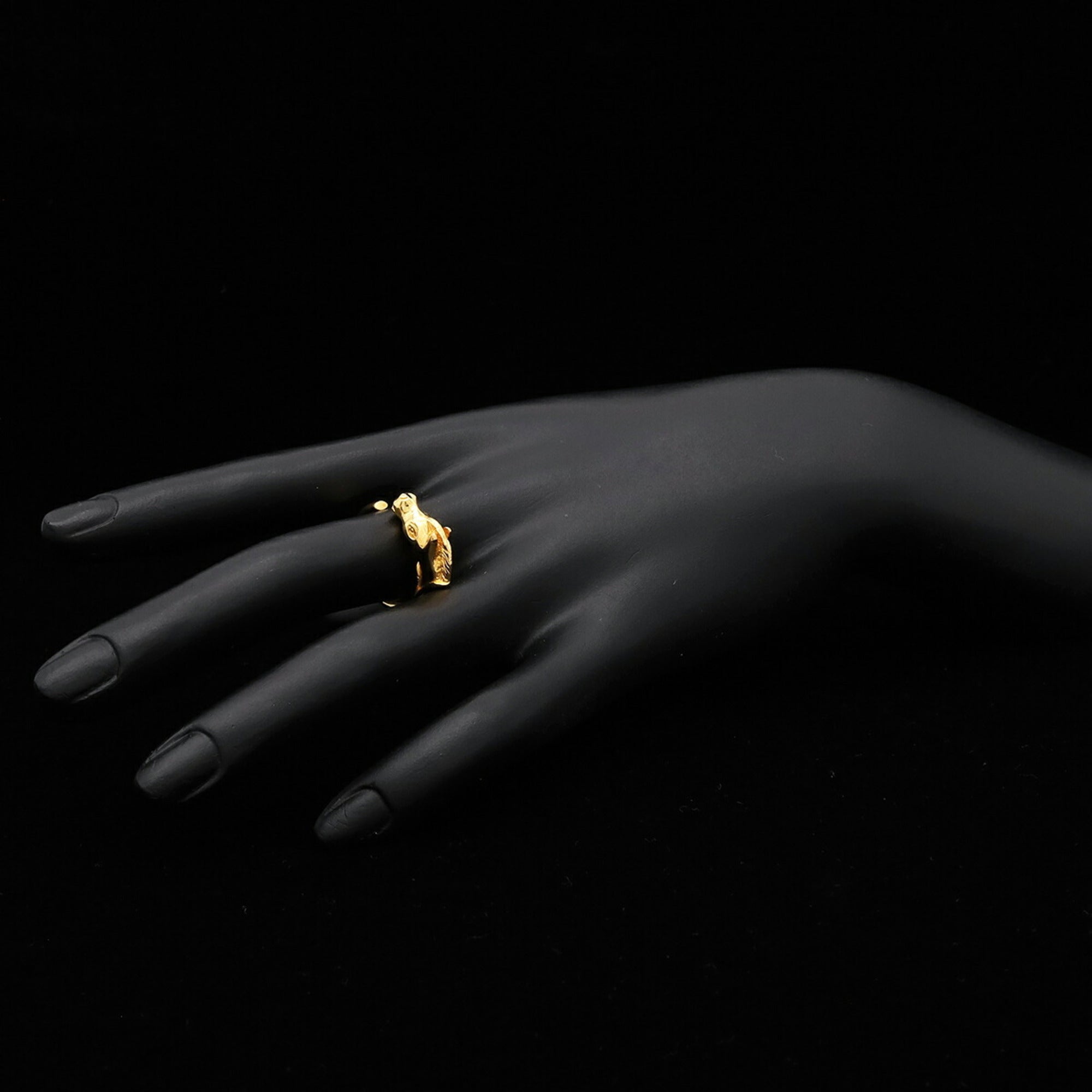 Hermes Gold Gold Plating Band Ring (Pre-Owned)