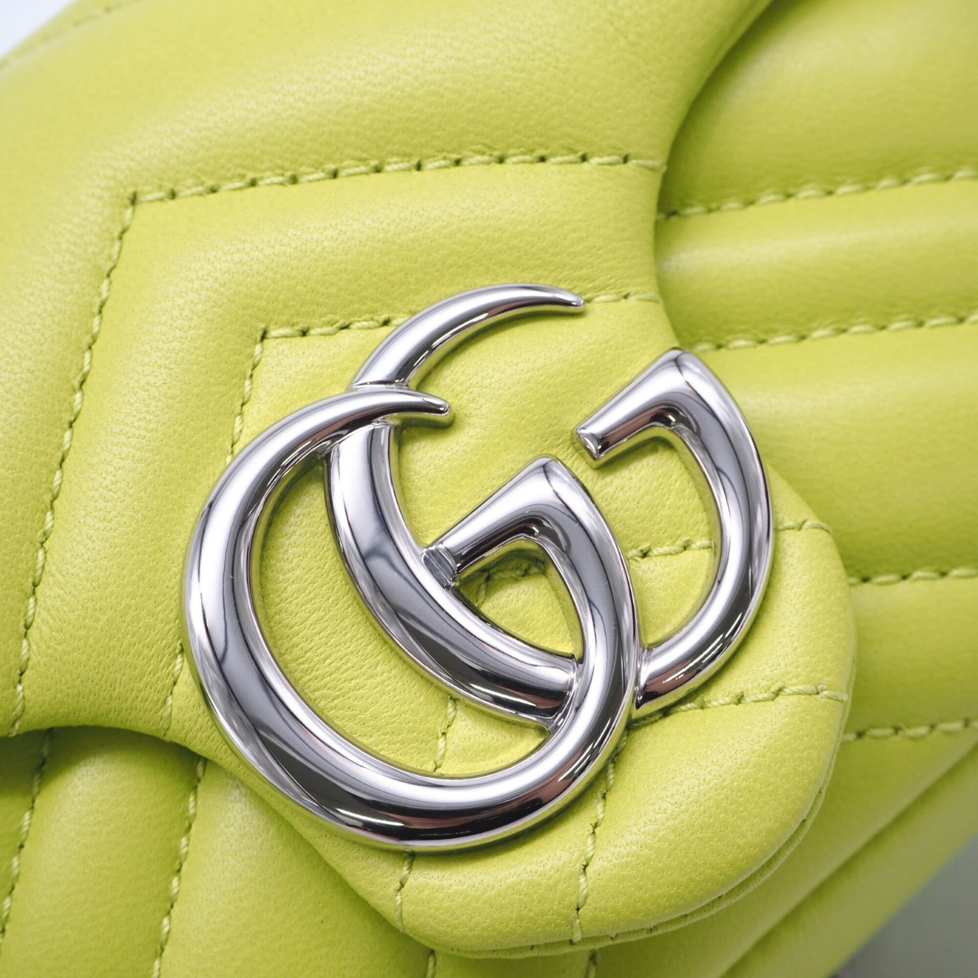 Gucci Gg Marmont Yellow Leather Shoulder Bag (Pre-Owned)