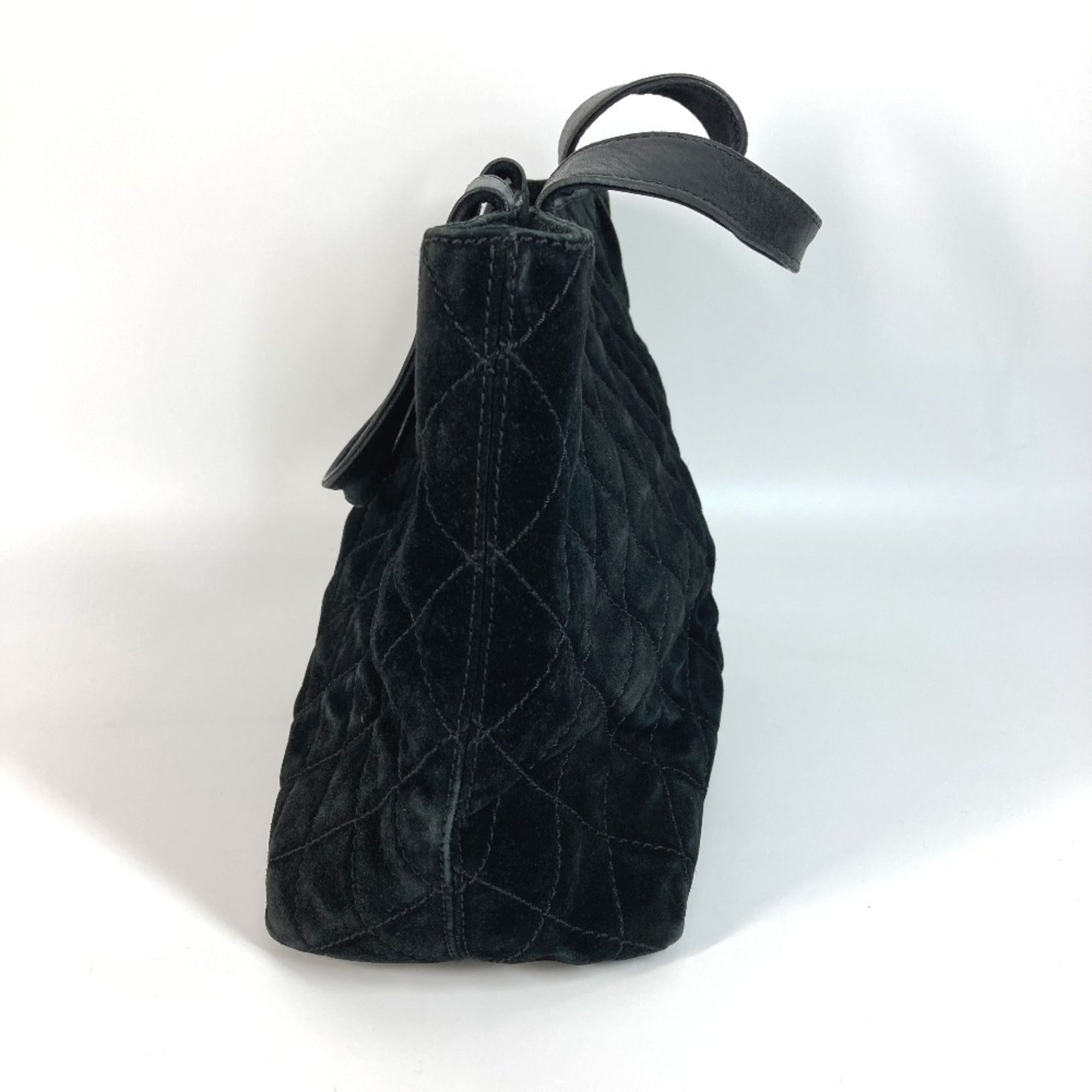Chanel Black Suede Shoulder Bag Tote Bag (Pre-Owned)