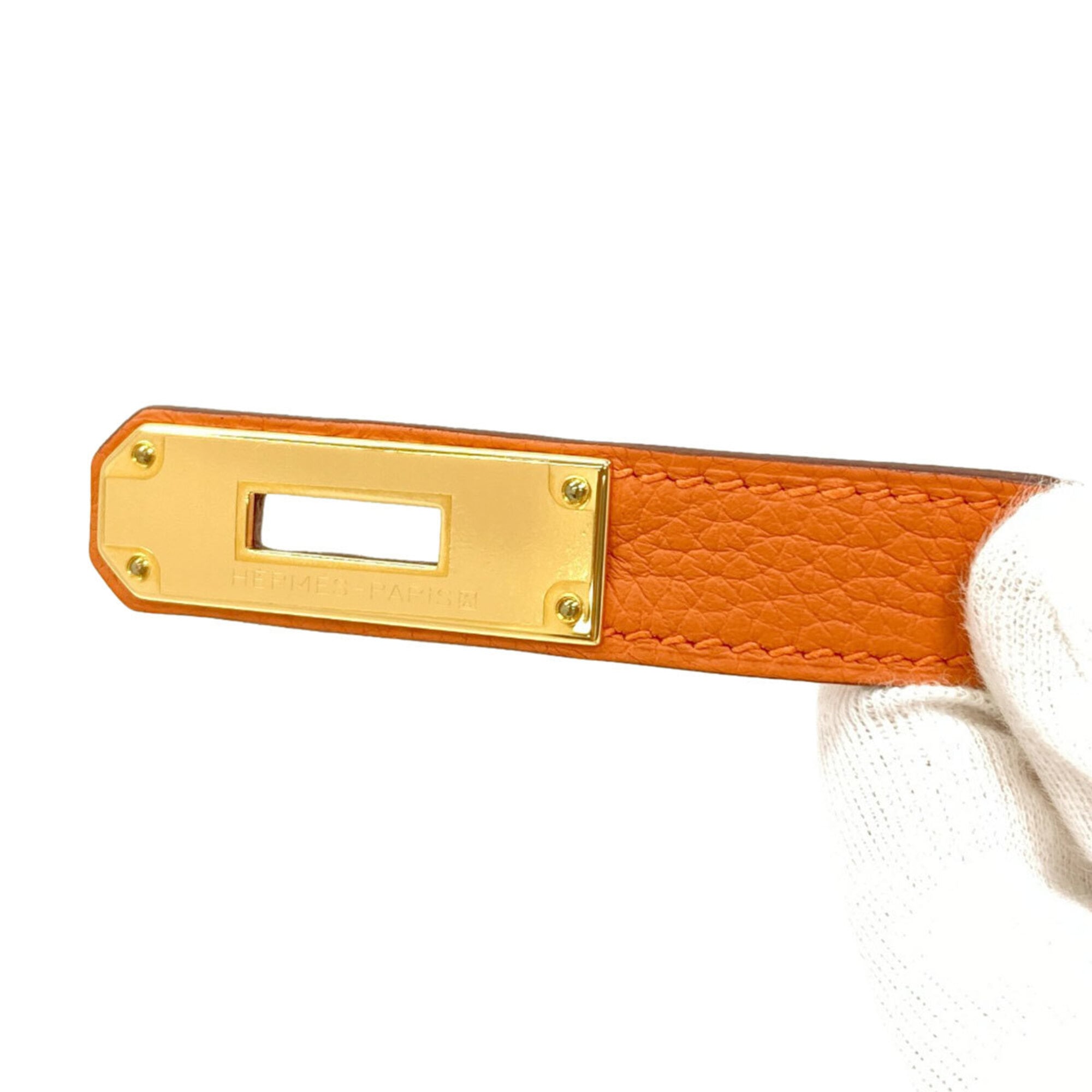 Hermes Kelly Orange Togo Leather Handbag (Pre-Owned)