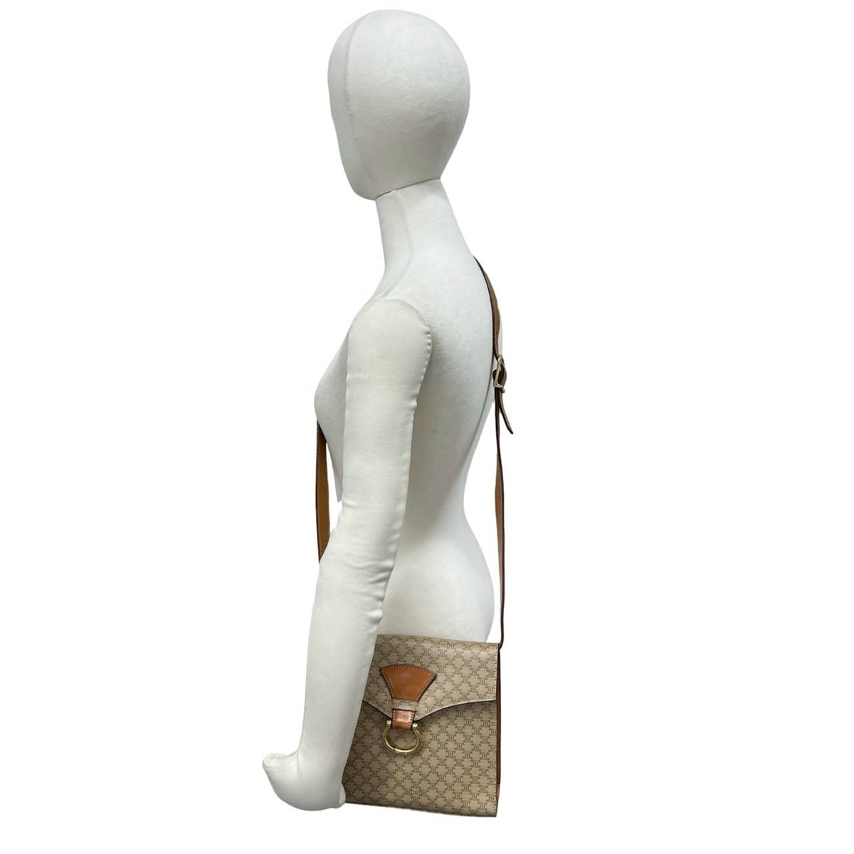 Celine Brown Leather Pvc Pochette Shoulder Bag (Pre-Owned)