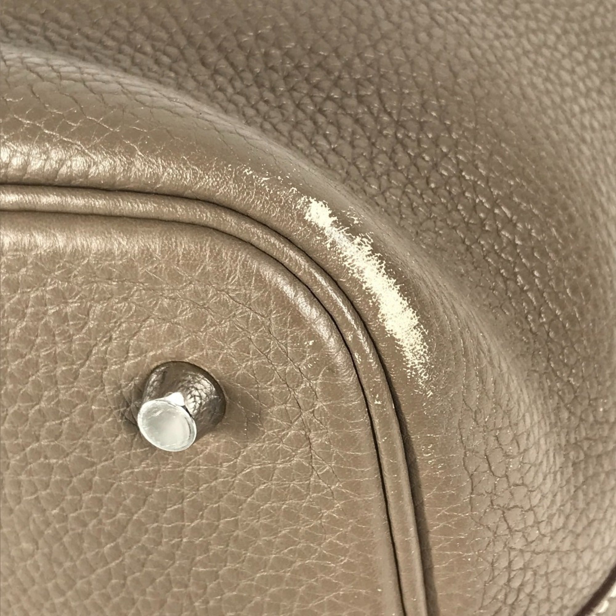 Hermes Picotin Etoupe Gray Gray Taurillon Clemence Leather Handbag (Pre-Owned)