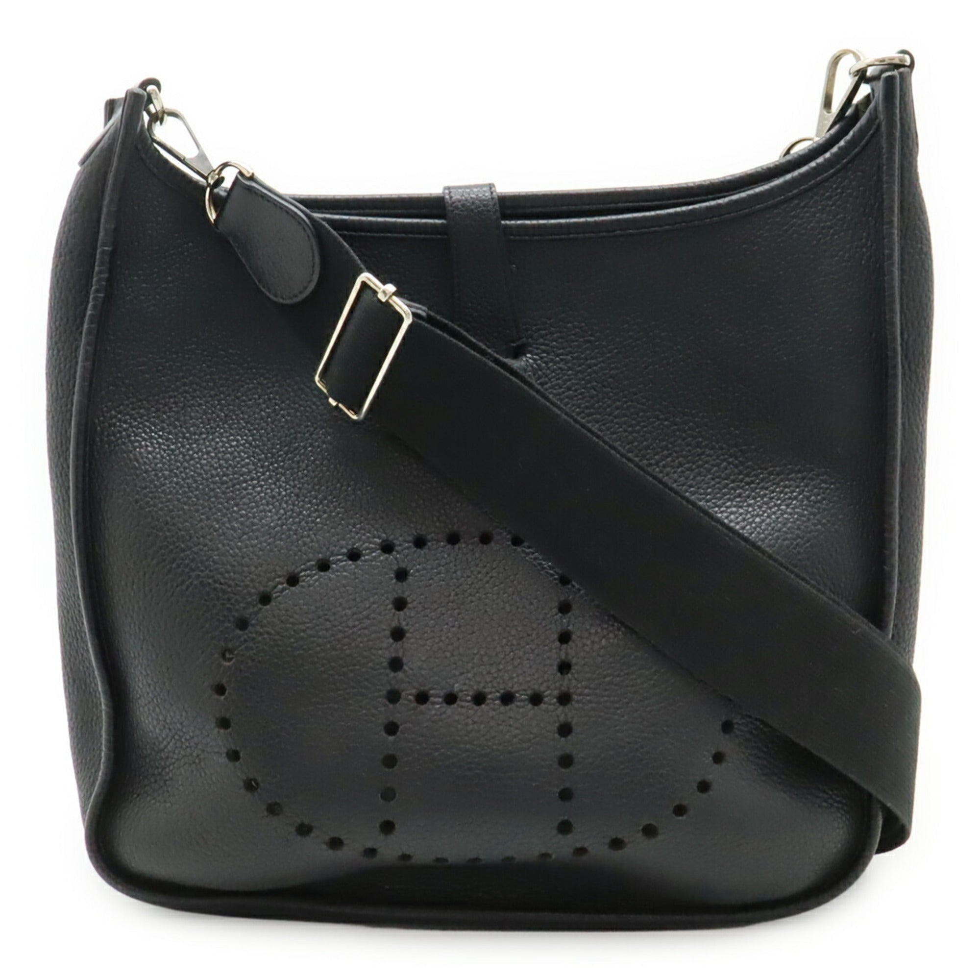 Hermes Black Taurillon Clemence Leather Shoulder Bag (Pre-Owned)