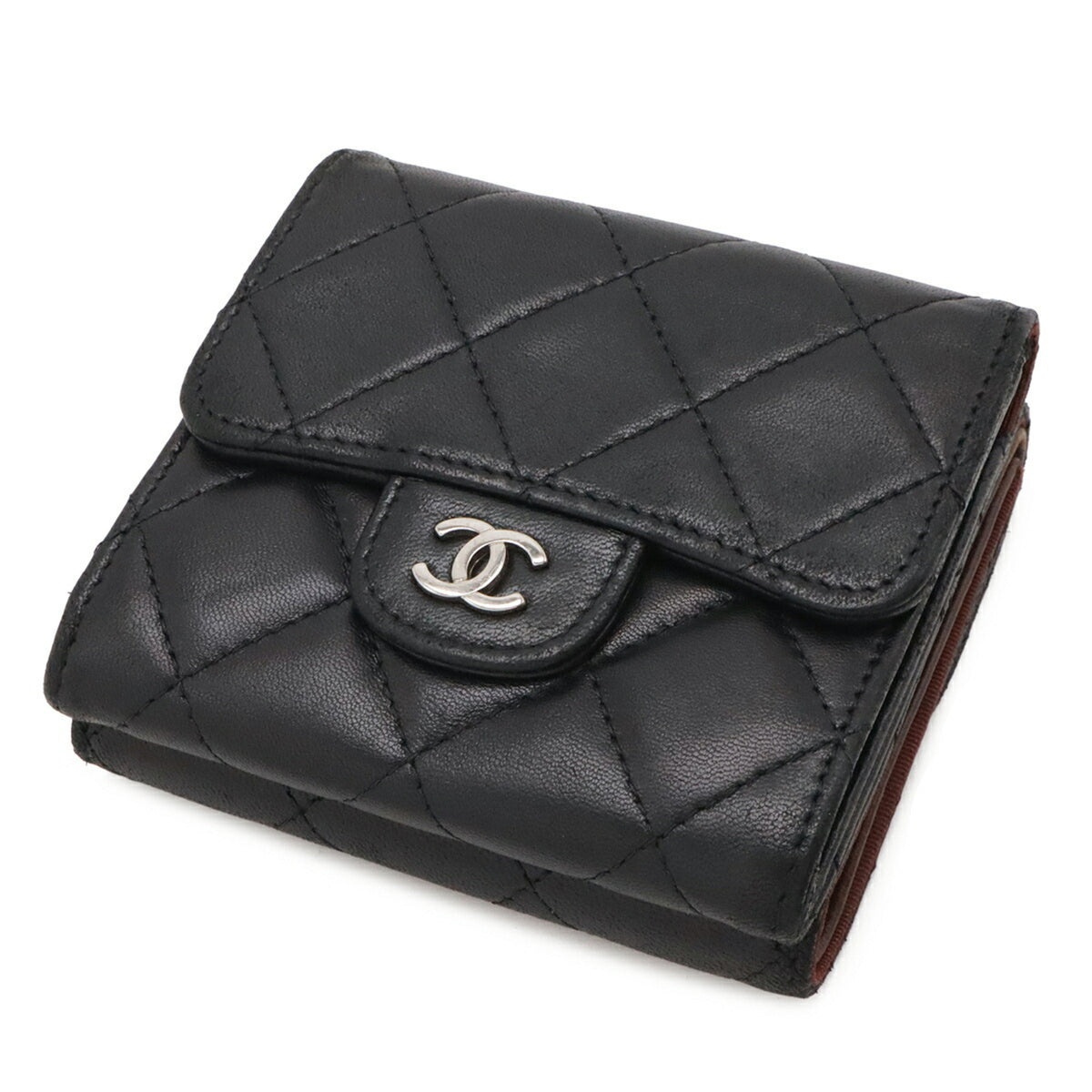 Chanel Black Leather Coin Purse/Coin Case (Pre-Owned)