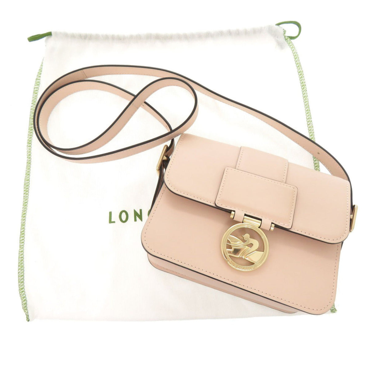Longchamp Pink Leather Shoulder Bag (Pre-Owned)