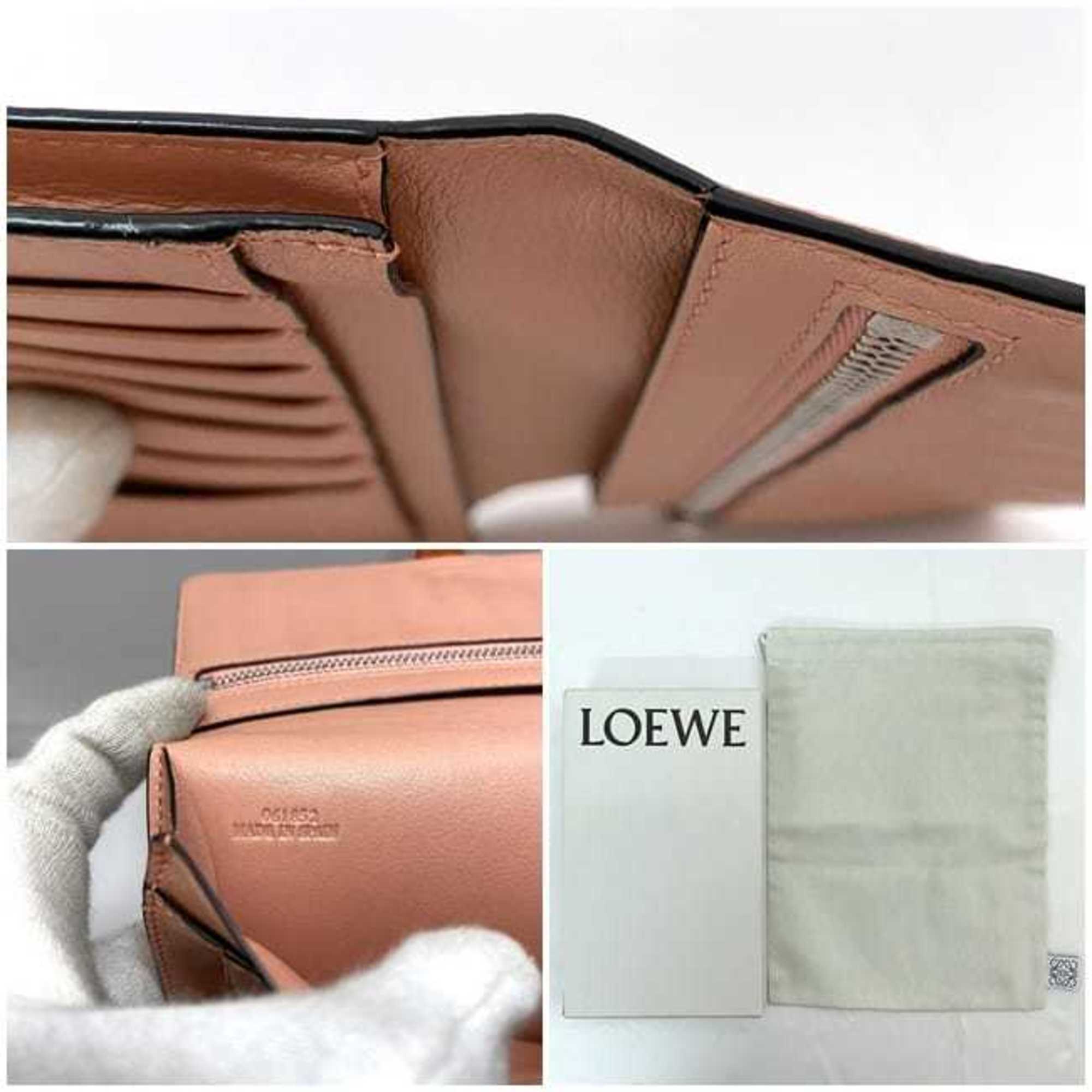 Loewe Brown Orange Leather Long Wallet (Bi-Fold) (Pre-Owned)