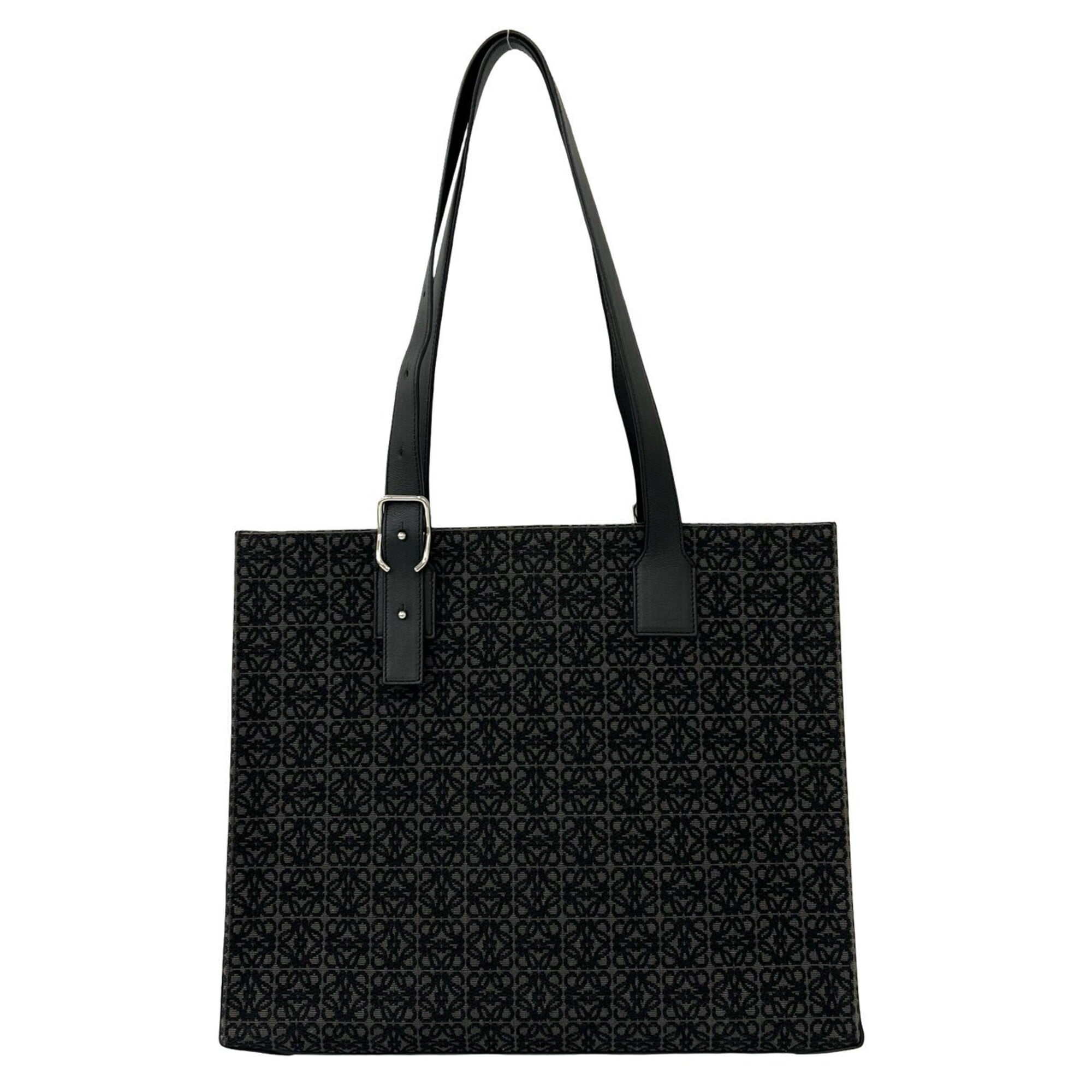 Loewe Black Gray Canvas Leather Tote Bag (Pre-Owned)