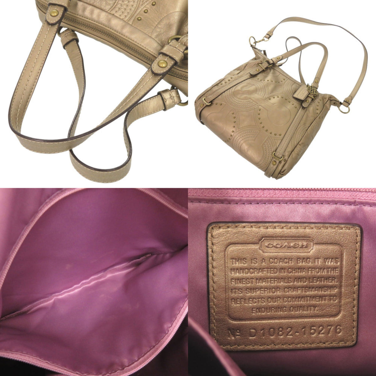 Coach Gold Leather Handbag Shoulder Bag Tote Bag (Pre-Owned)