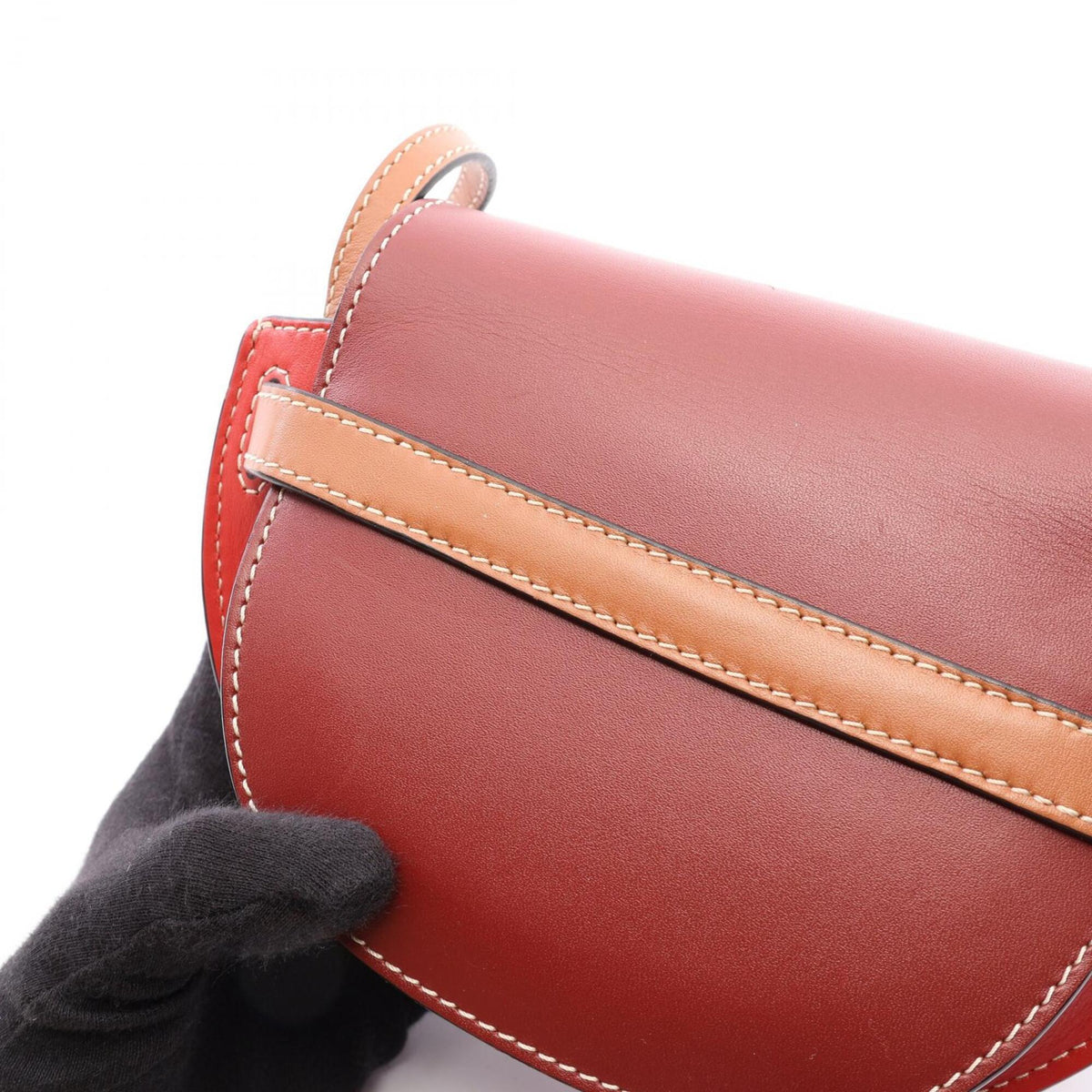 Loewe Bordeaux Brown Red Color Leather Handbag Shoulder Bag (Pre-Owned)