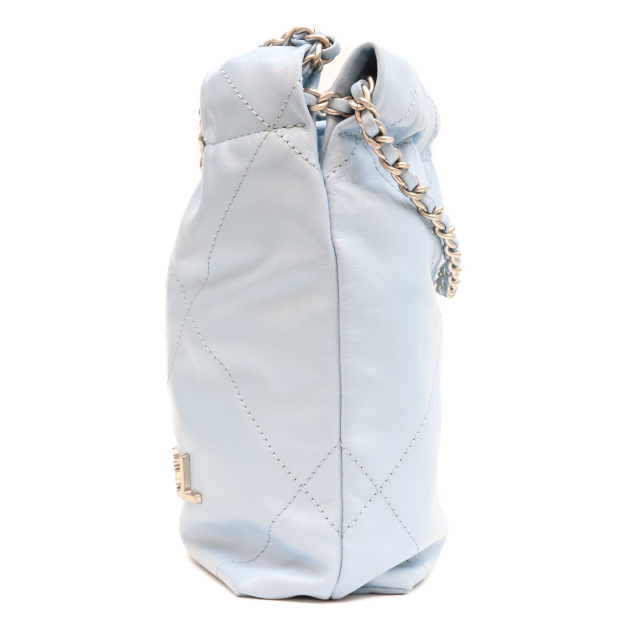 Chanel Blue Leather Shoulder Bag (Pre-Owned)