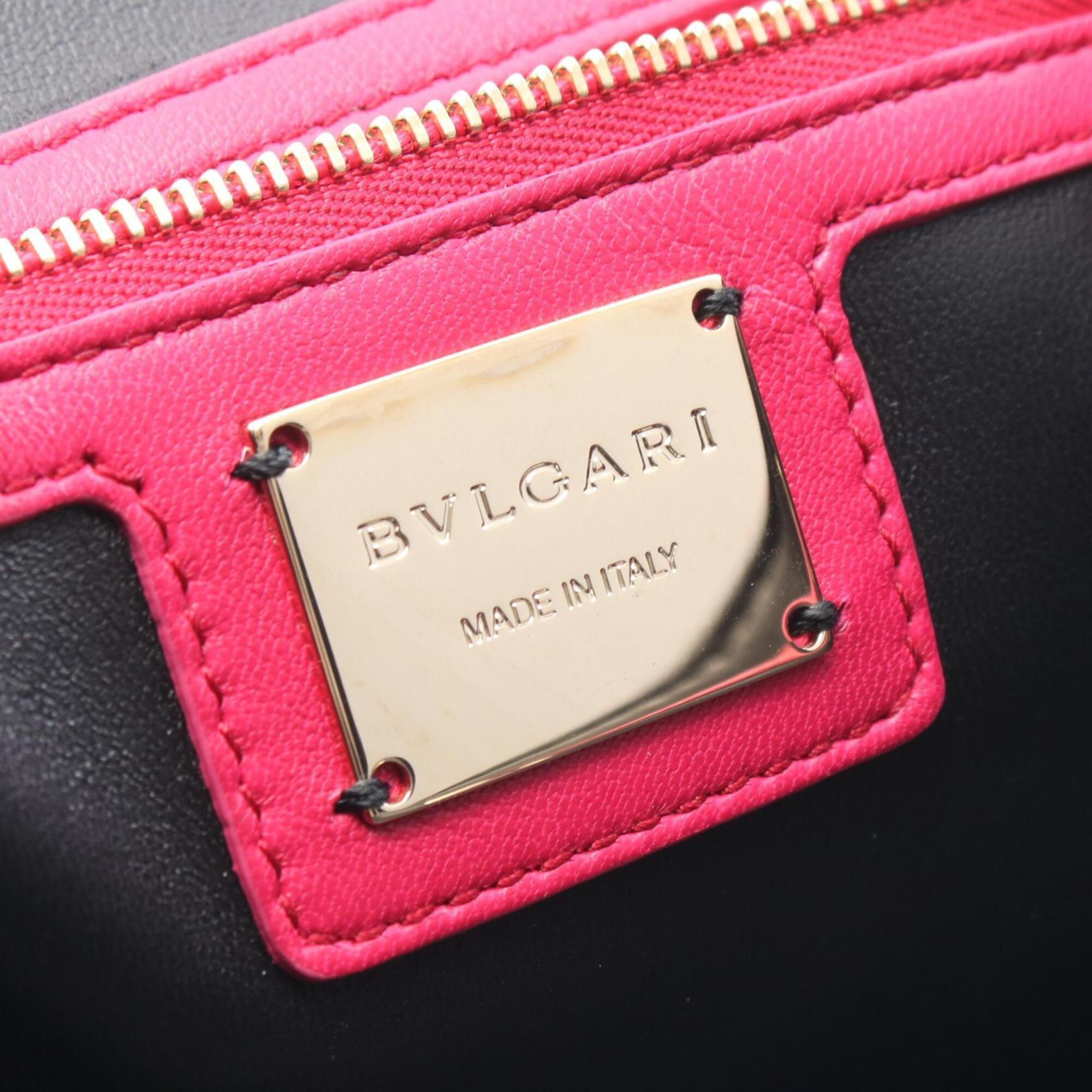 Bvlgari Pink Leather Backpack Handbag (Pre-Owned)