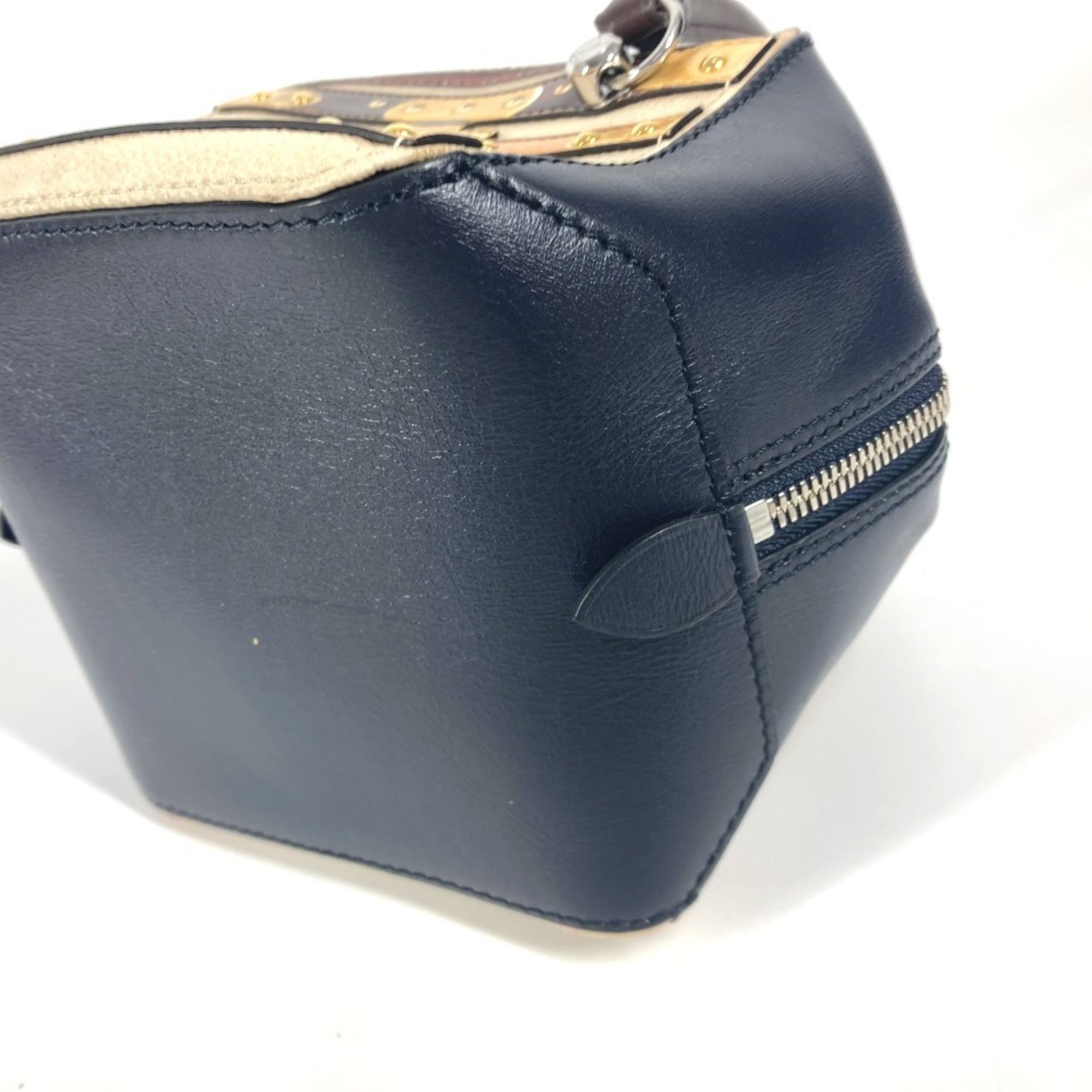 Louis Vuitton Navy Leather Handbag (Pre-Owned)
