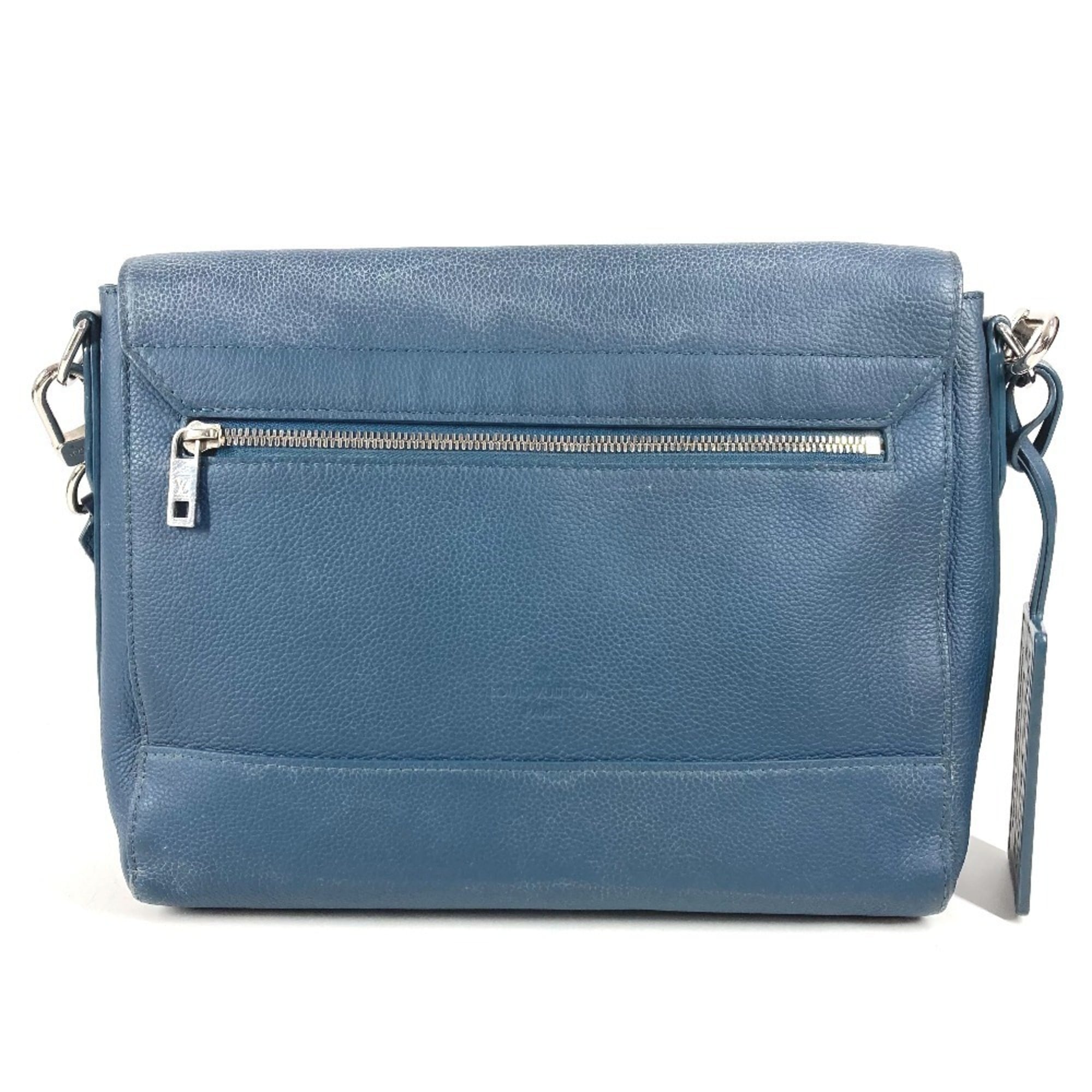 Louis Vuitton Navy Leather Shoulder Bag (Pre-Owned)