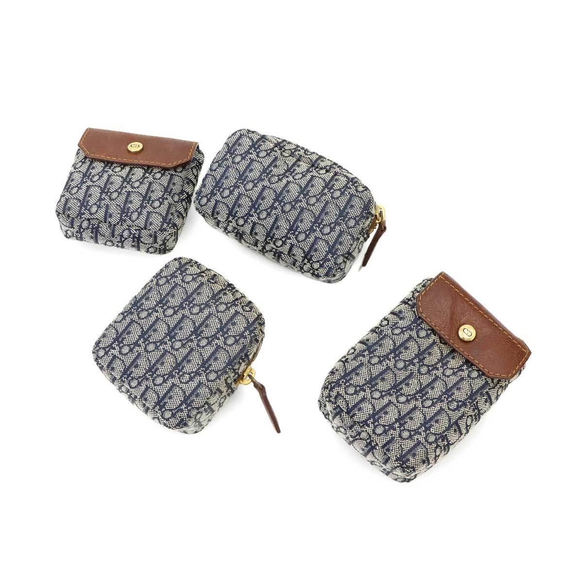 Christian Dior Brown Navy Trotter Handbag Pouch Shoulder Bag (Pre-Owned)