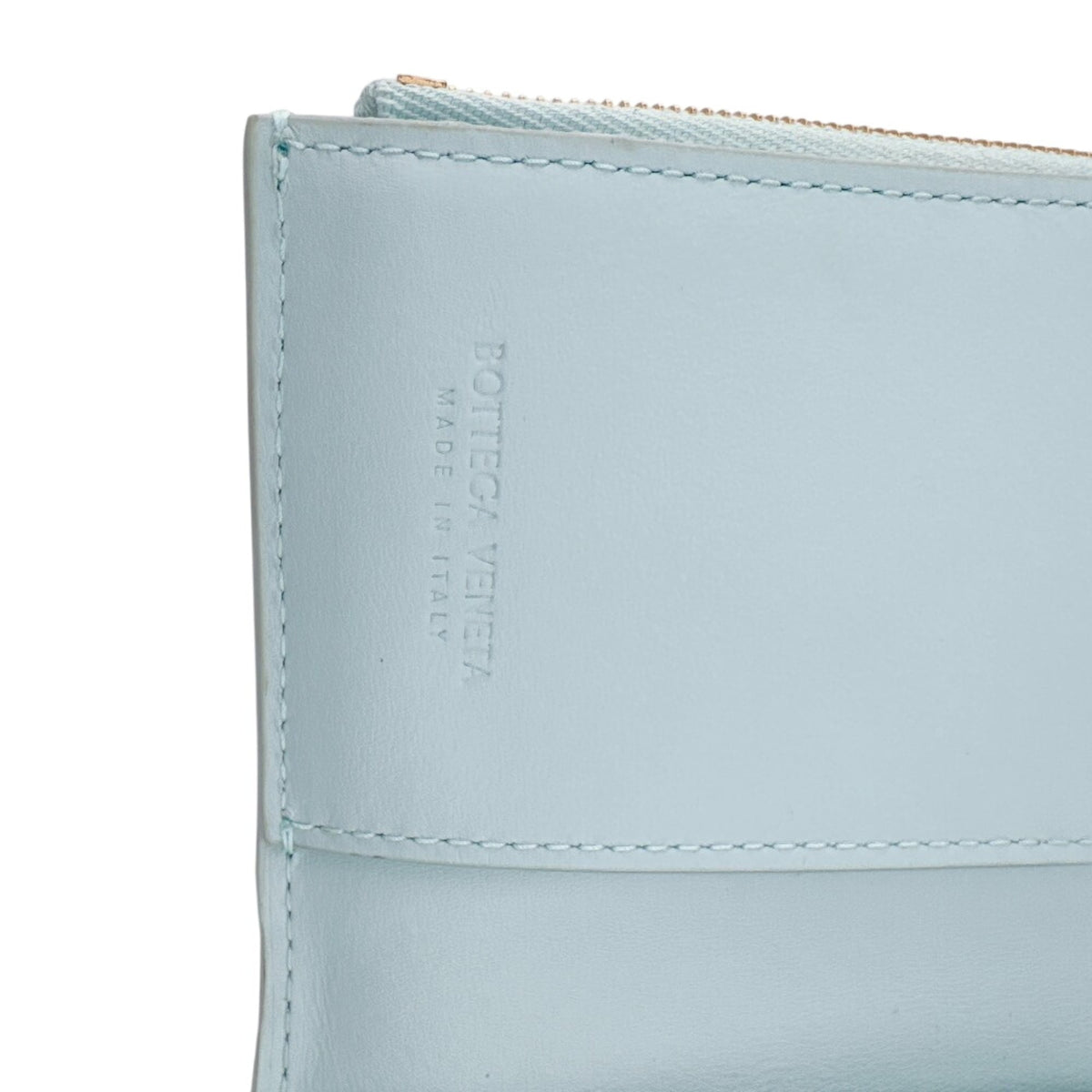 Bottega Veneta Blue Leather Wallet (Tri-Fold) (Pre-Owned)