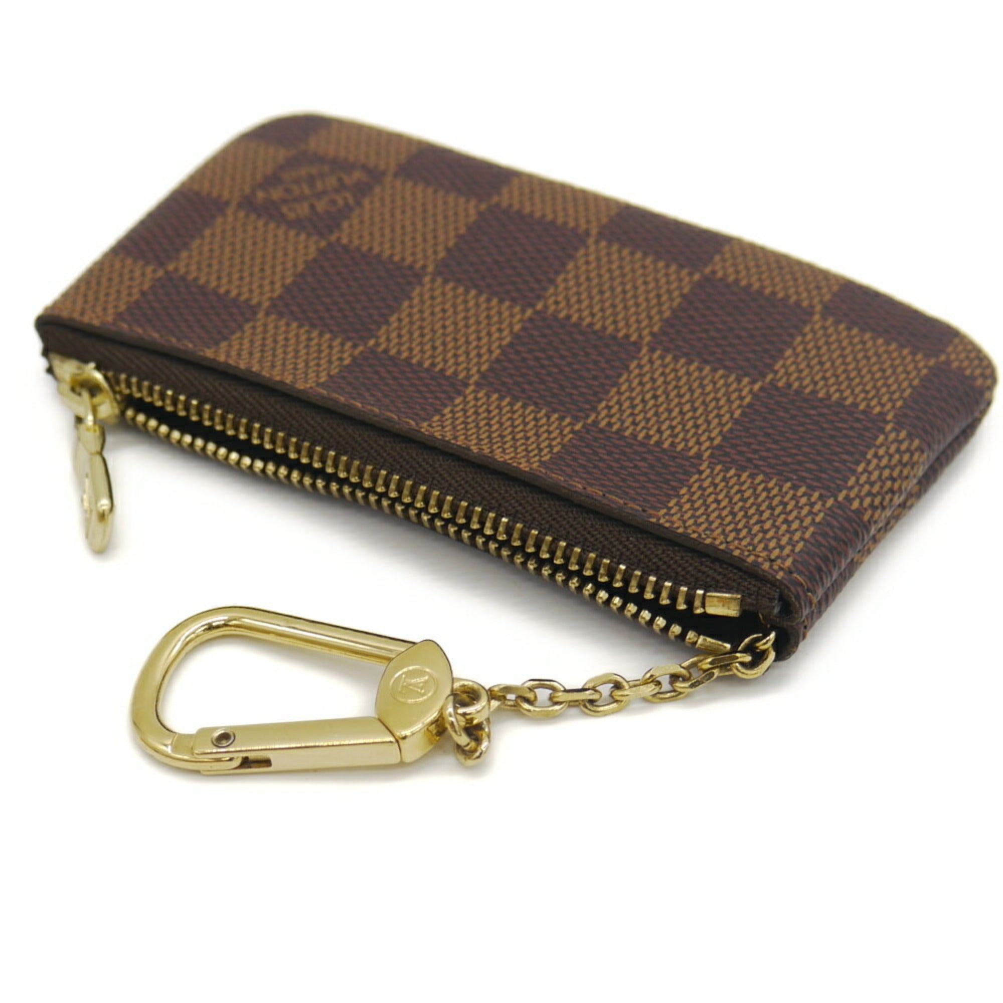 Louis Vuitton Damier Ebene Damier Canvas Leather Coin Purse/Coin Case (Pre-Owned)