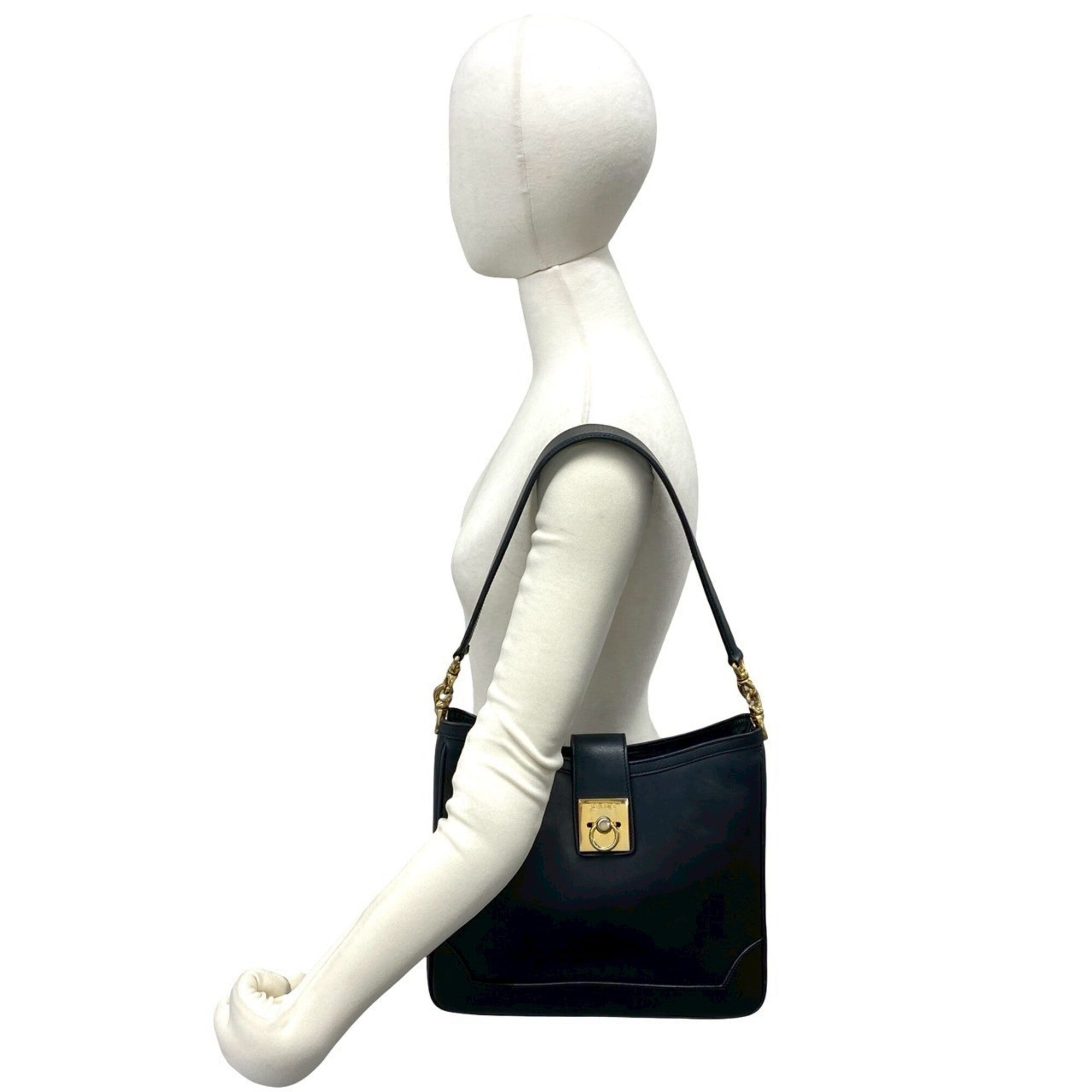 Celine Black Leather Shoulder Bag Tote Bag (Pre-Owned)