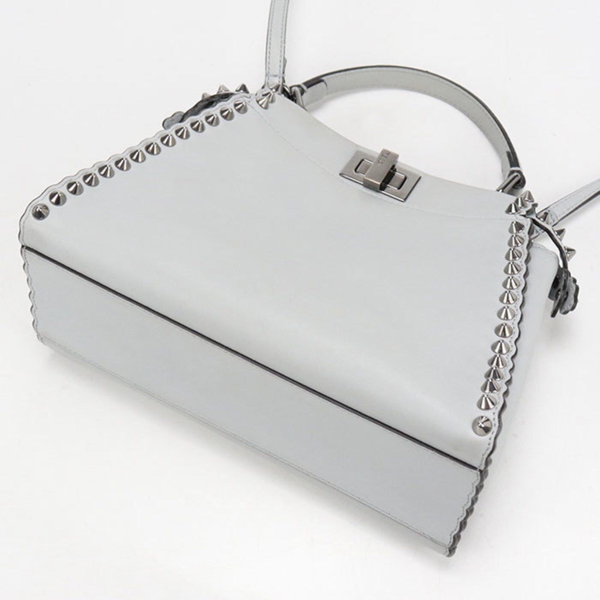 Fendi Gray Leather Handbag (Pre-Owned)