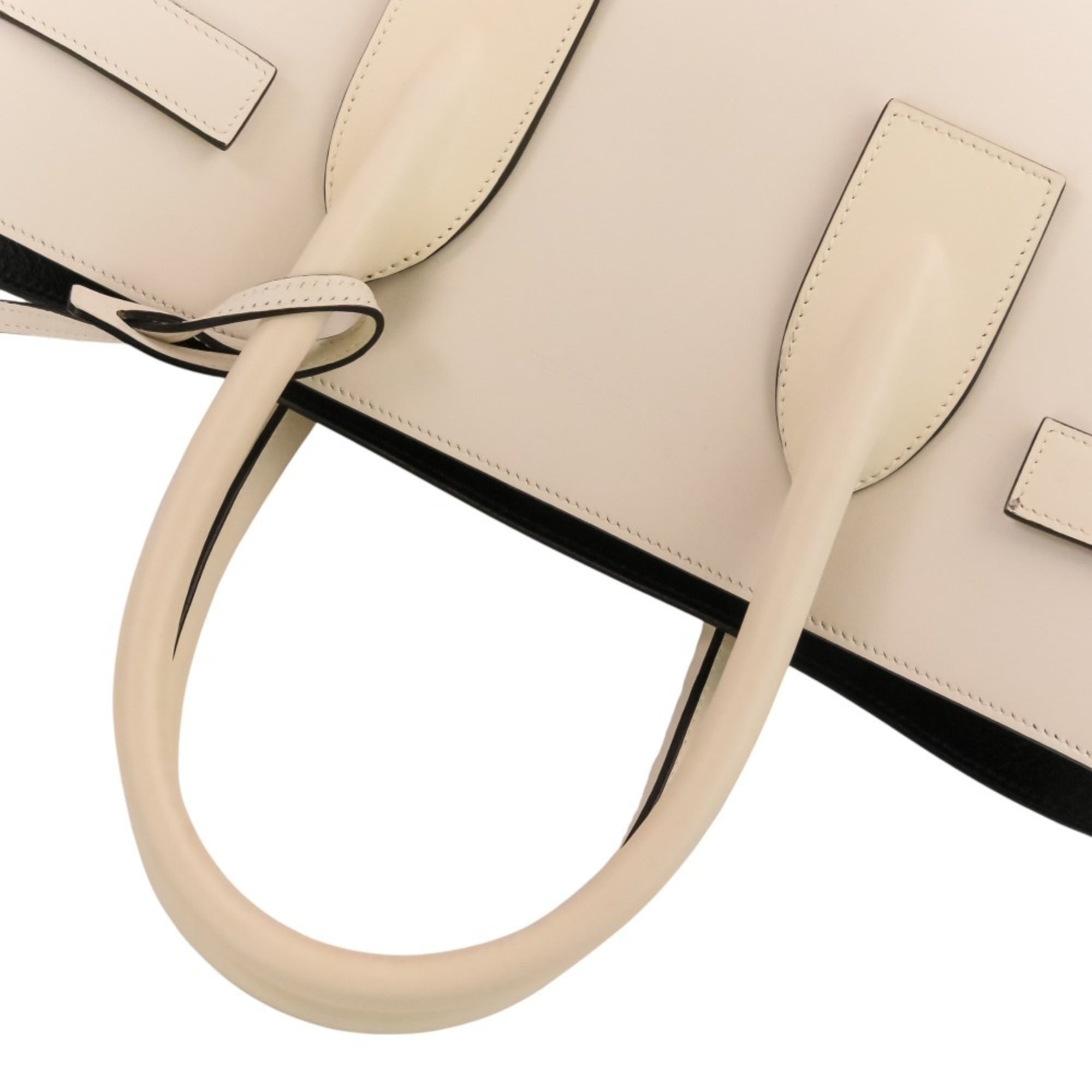 Yves Saint Laurent Ivory Leather Tote Bag (Pre-Owned)