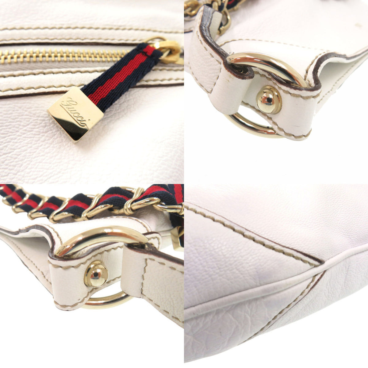 Gucci White Leather Shoulder Bag (Pre-Owned)