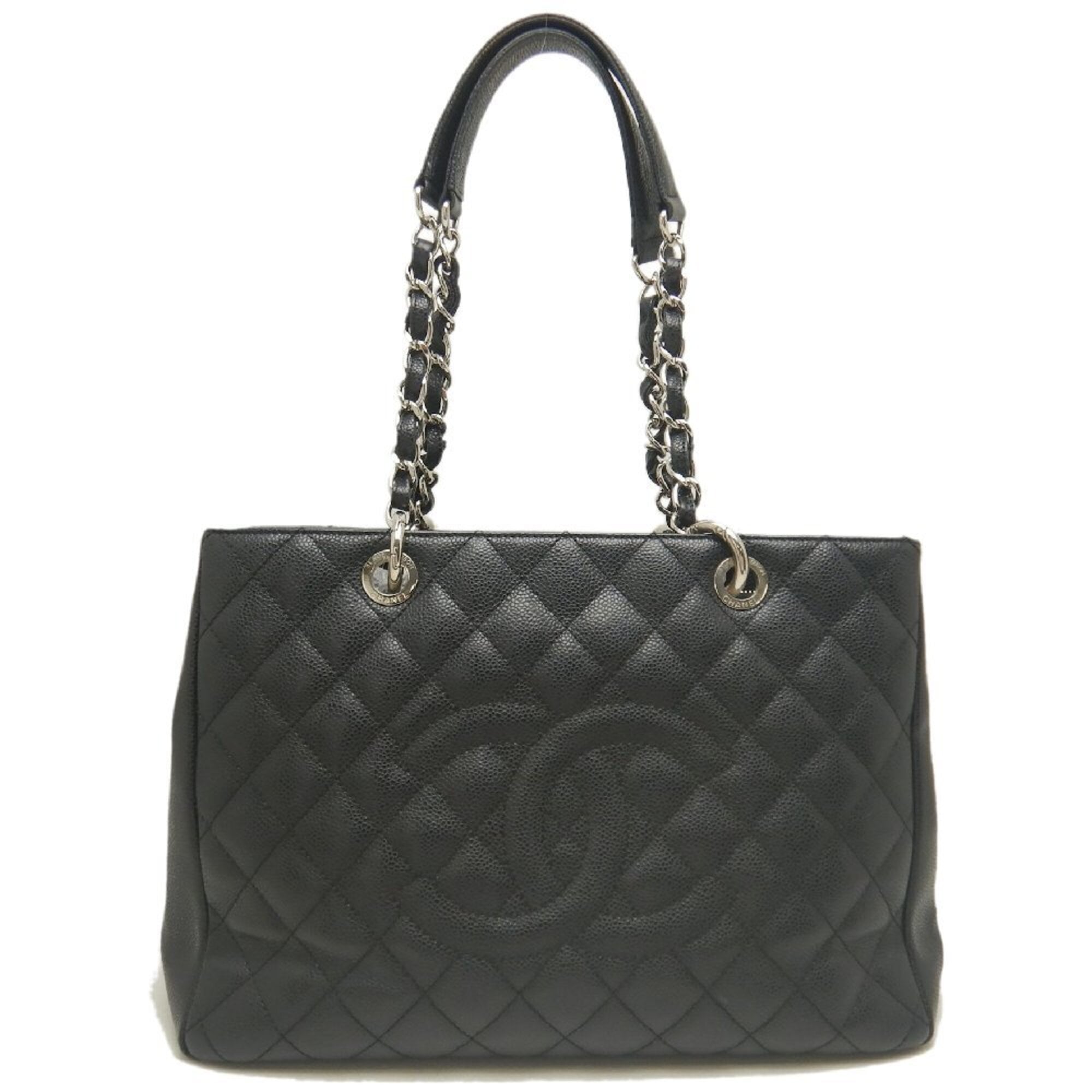 Chanel Black Grained Calfskin Tote Bag (Pre-Owned)