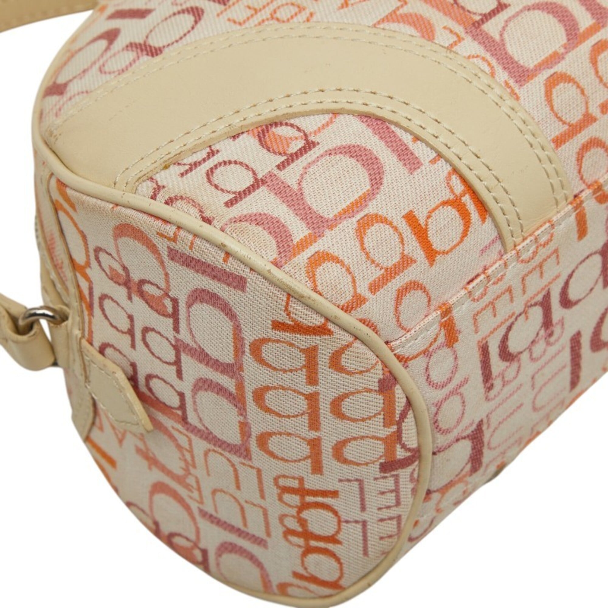 Burberry Blue Label Ivory Multi-Color Canvas Leather Shoulder Bag (Pre-Owned)