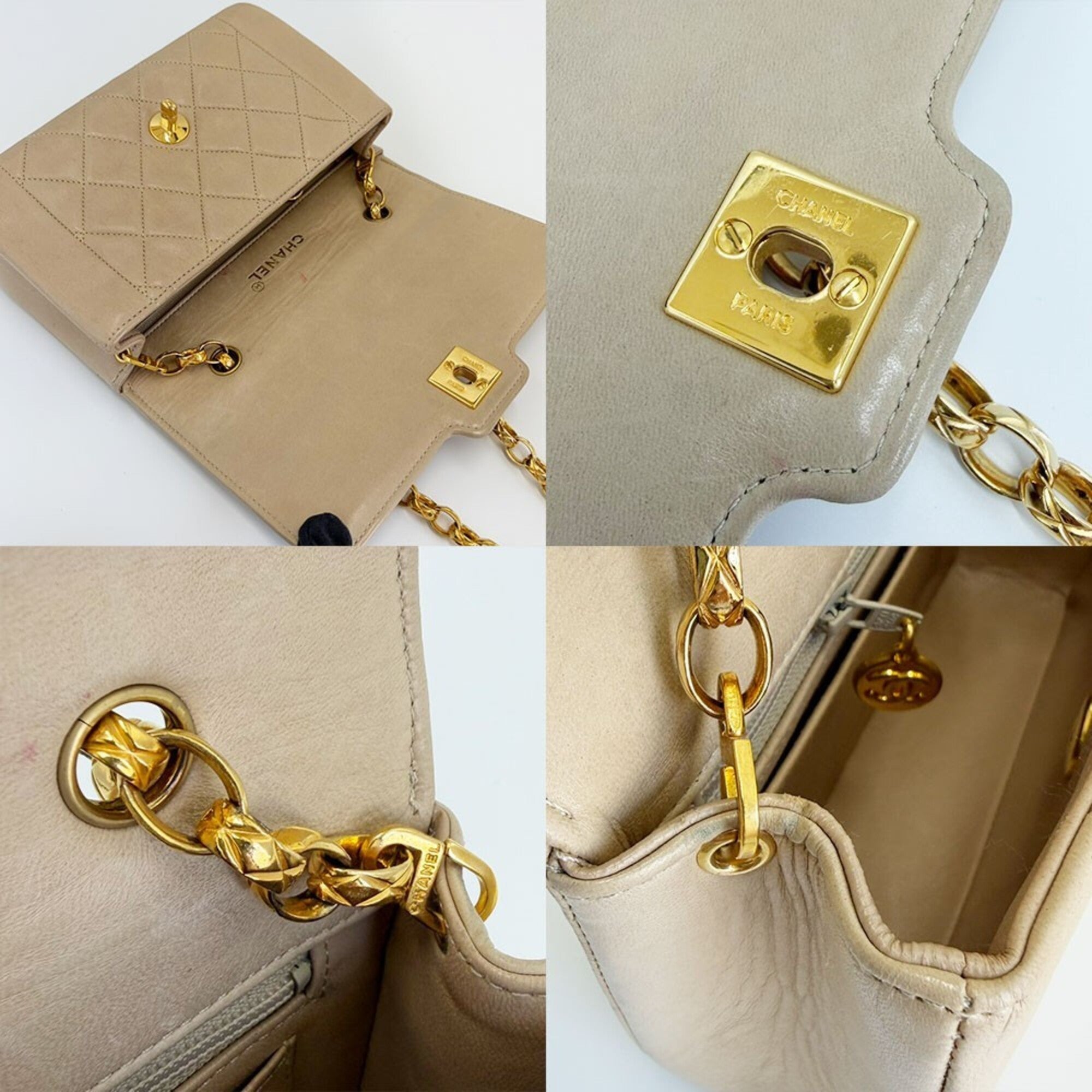 Chanel Beige Leather Shoulder Bag (Pre-Owned)