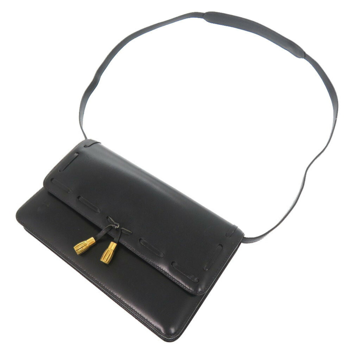 Hermes Navy Box Calf Leather Shoulder Bag (Pre-Owned)