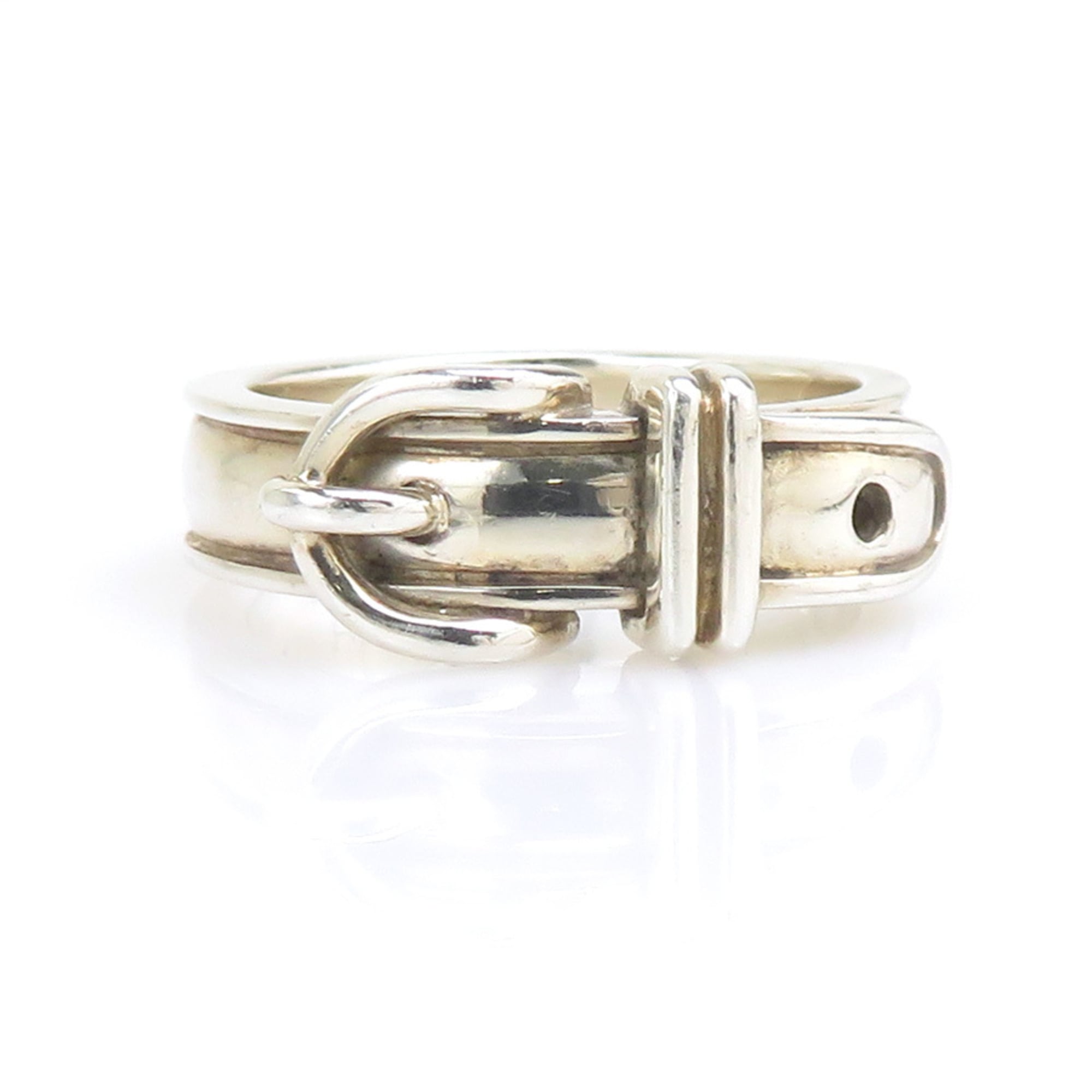 Hermes Silver Silver 925 Band Ring (Pre-Owned)