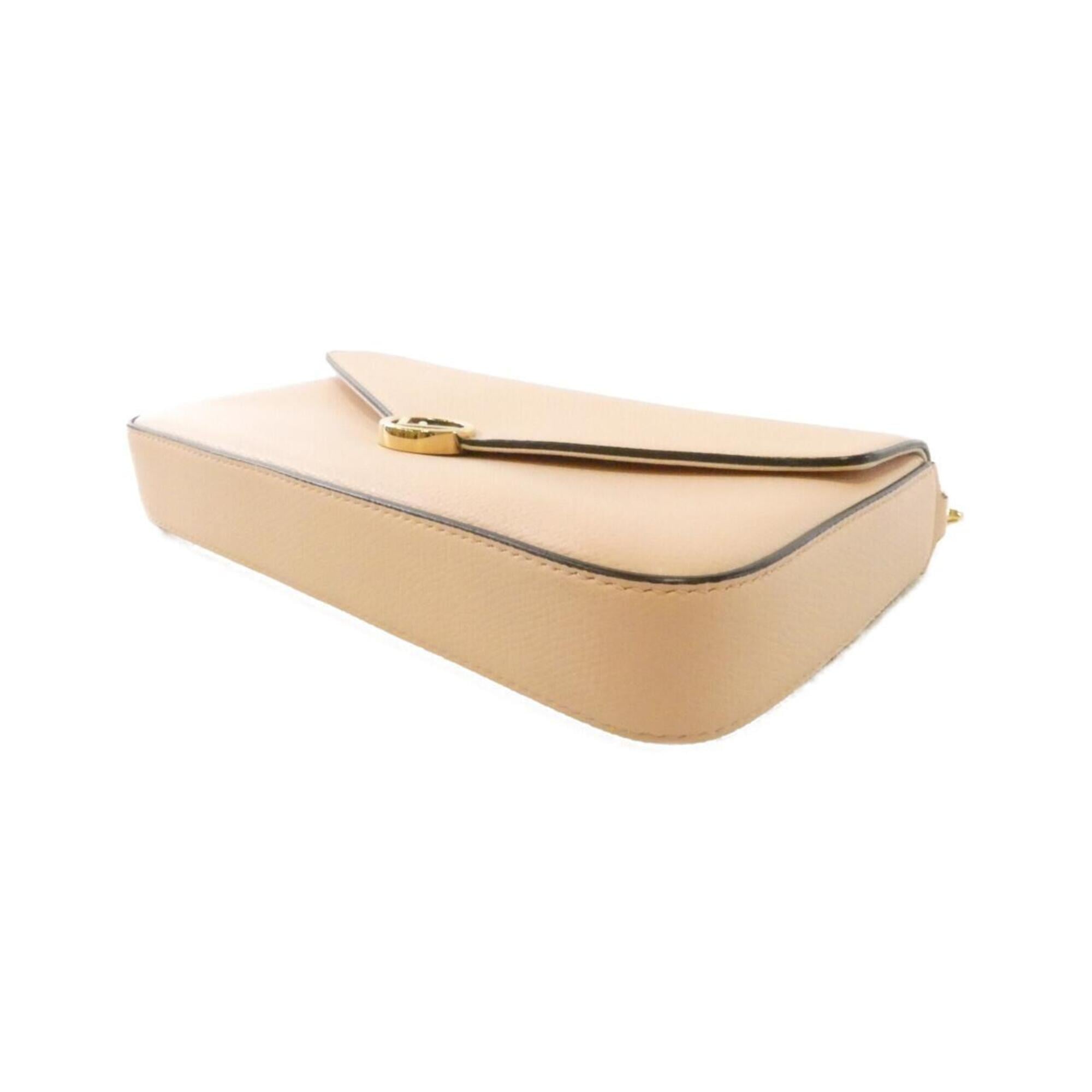 Fendi Gold Leather Shoulder Bag (Pre-Owned)