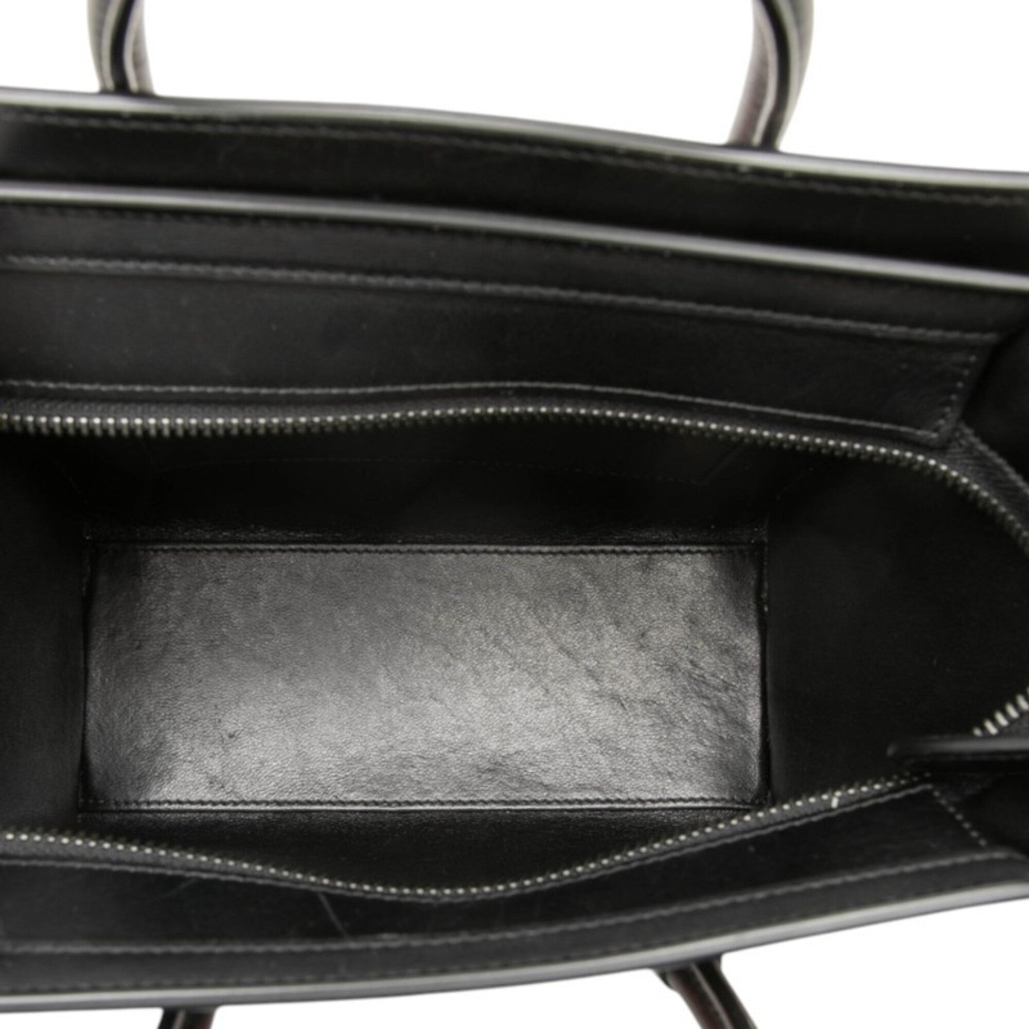 Celine Black Gray Red Color Leather Suede Handbag (Pre-Owned)
