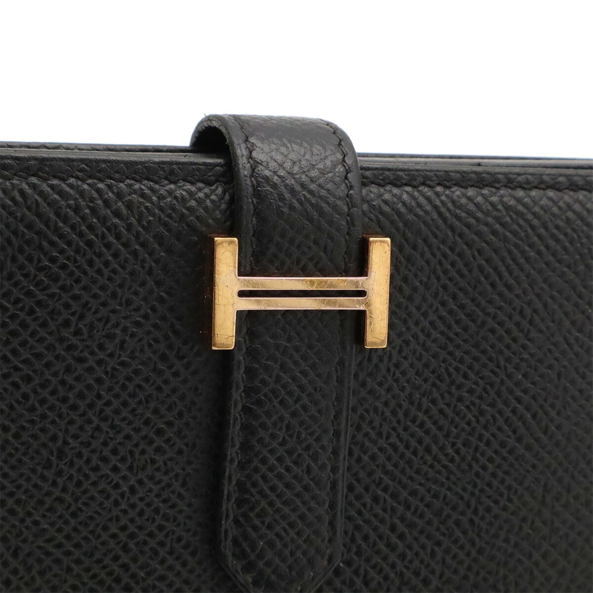 Hermes Black Epsom Leather Long Wallet (Bi-Fold) (Pre-Owned)