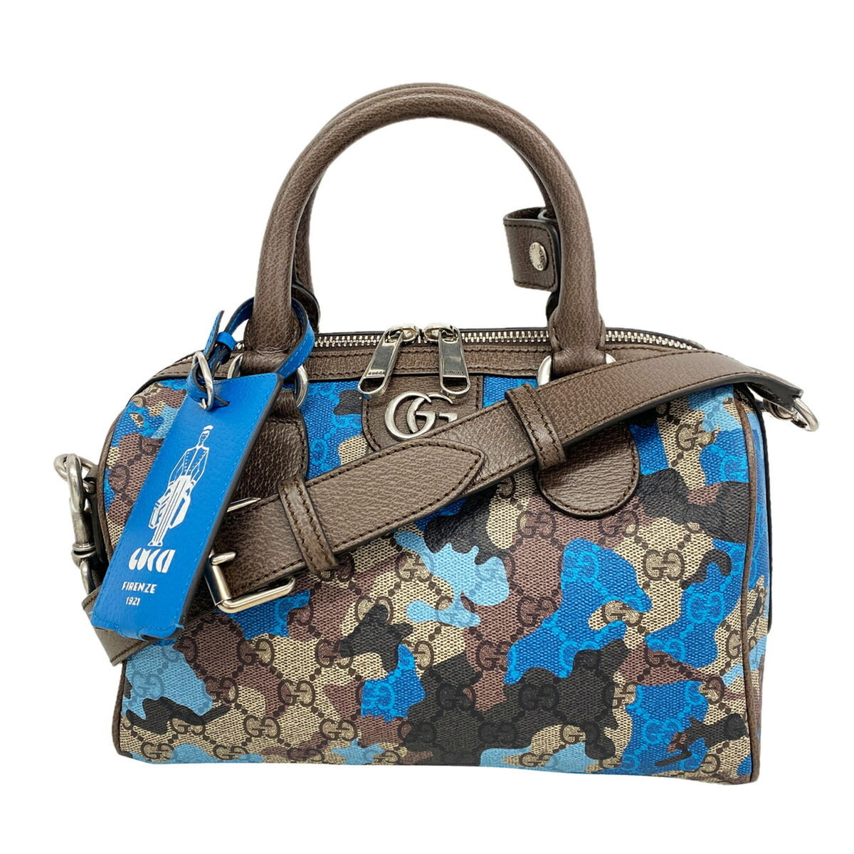 Gucci Blue Brown Pvc Handbag (Pre-Owned)