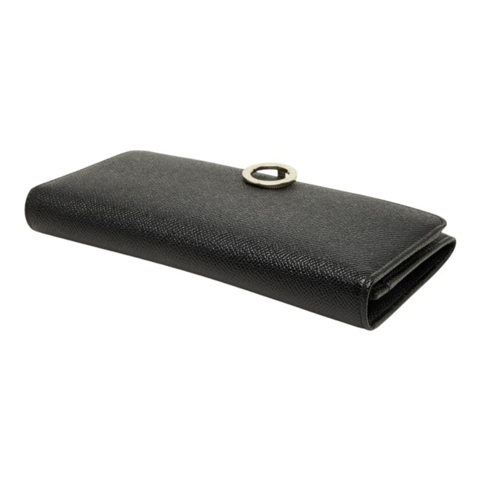 Bvlgari Black Leather Long Wallet (Bi-Fold) (Pre-Owned)