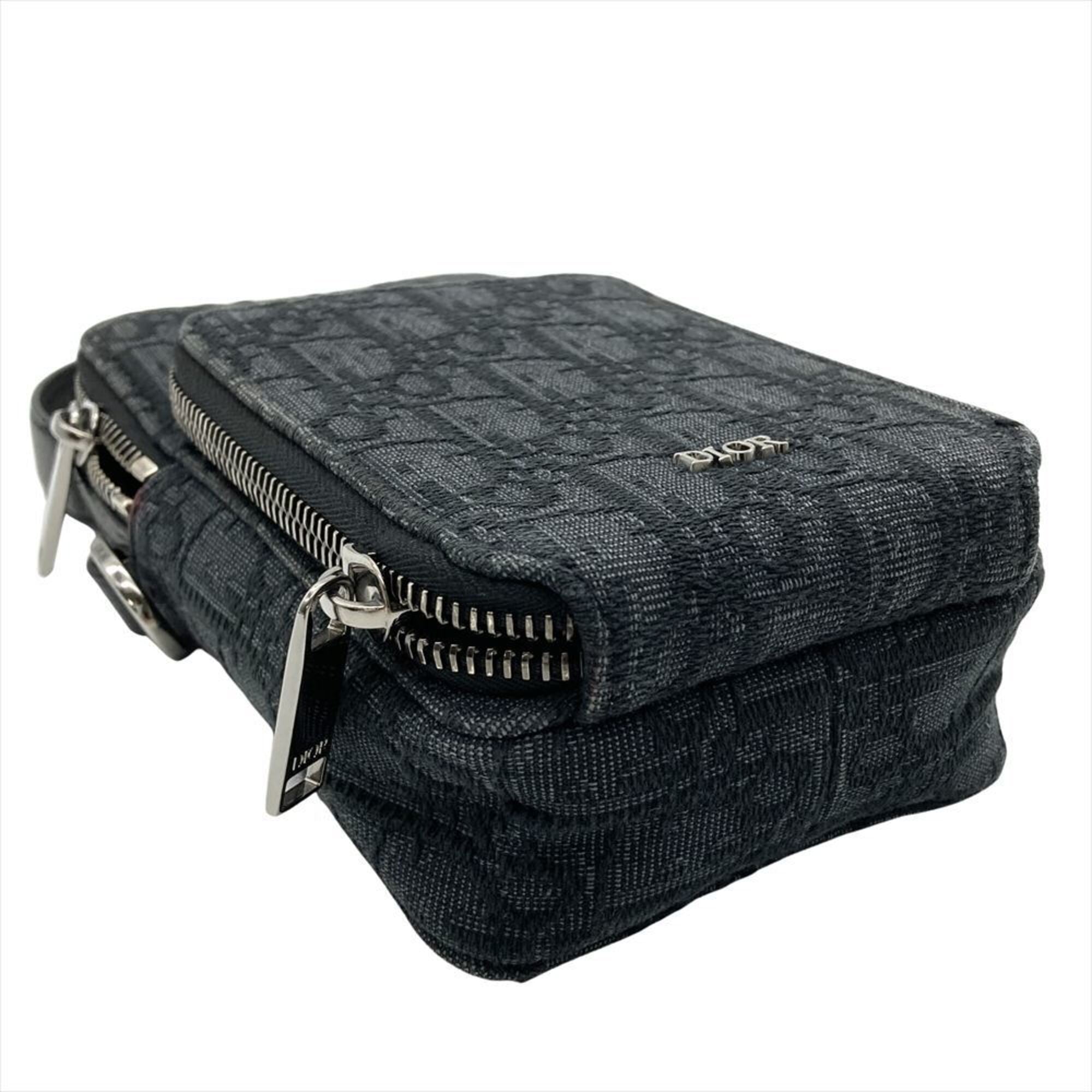 Christian Dior Black Canvas Pouch Shoulder Bag (Pre-Owned)