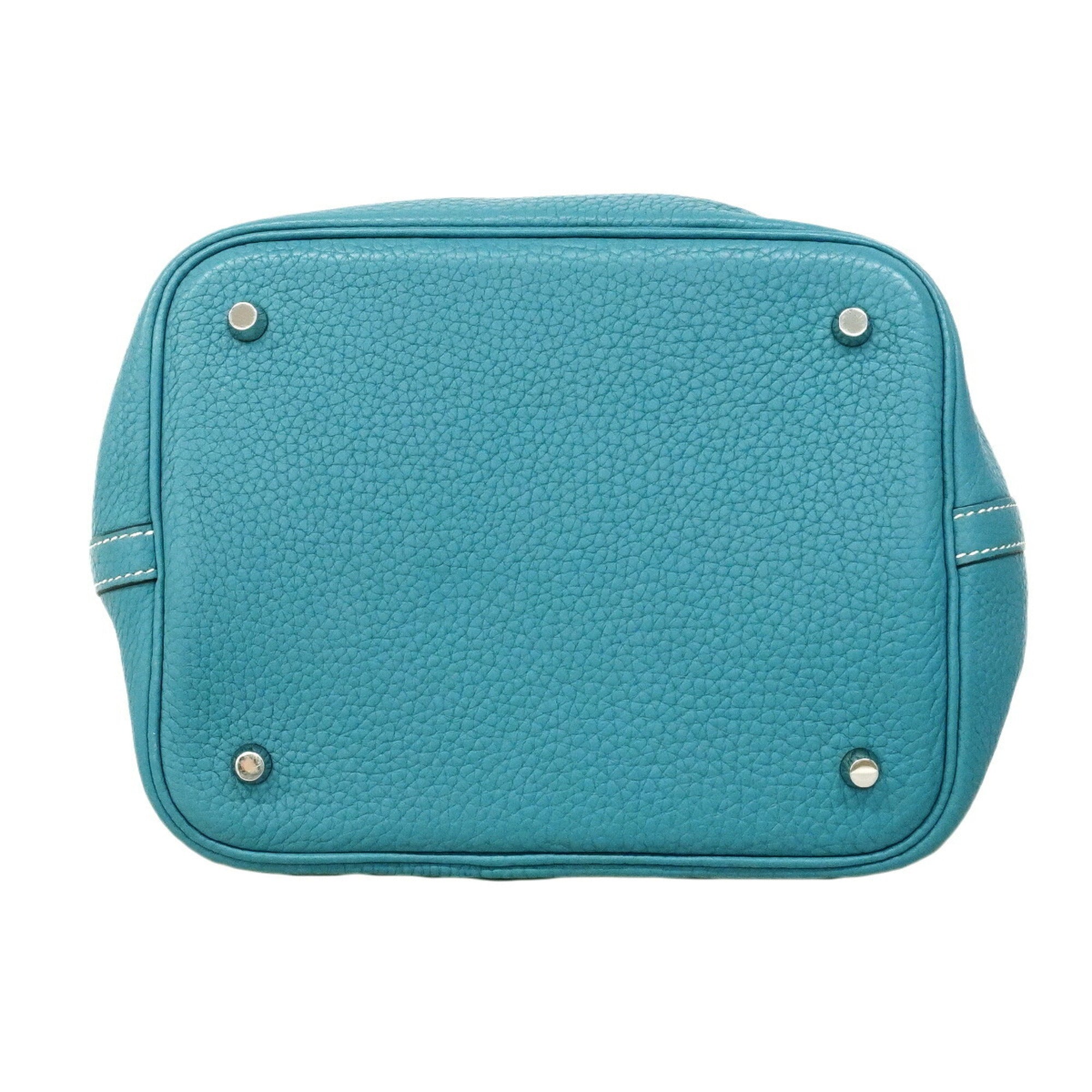 Hermes Blue Jean Taurillon Clemence Leather Handbag (Pre-Owned)