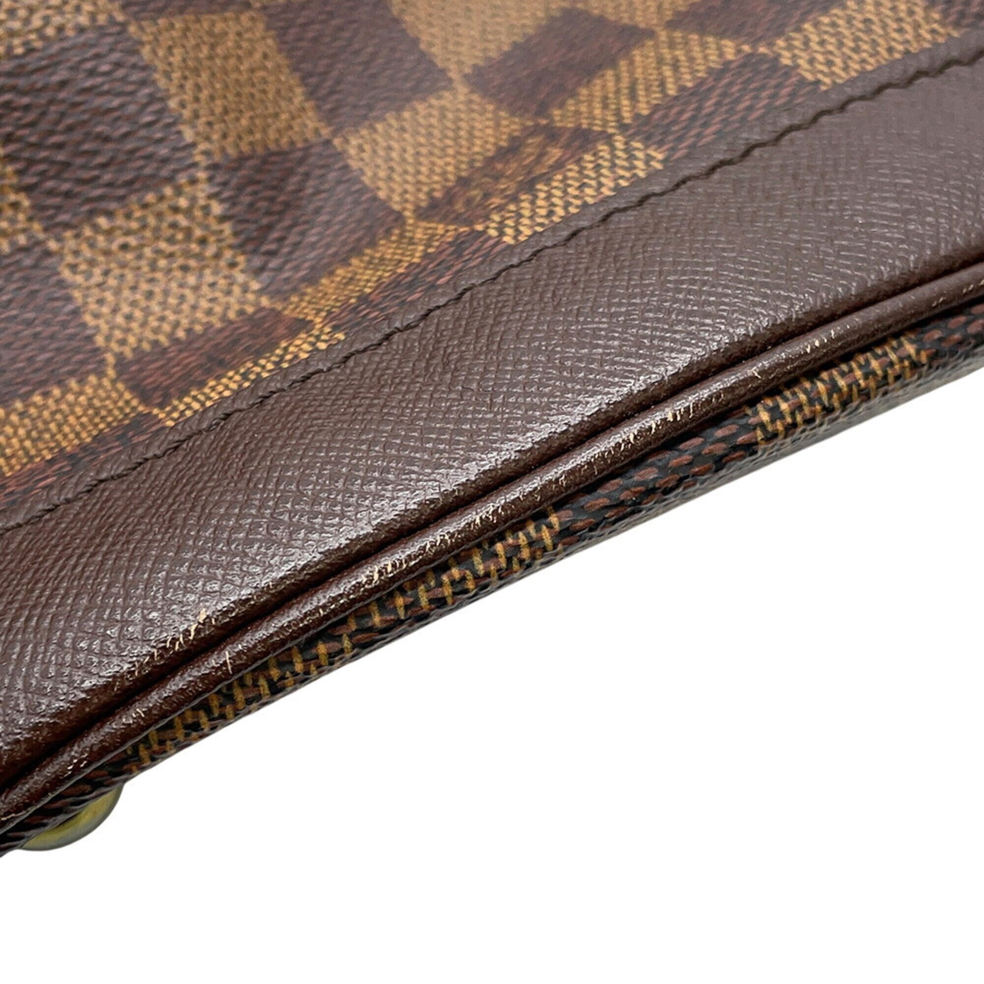 Louis Vuitton Red Color Damier Canvas Handbag Pouch Shoulder Bag Tote Bag (Pre-Owned)